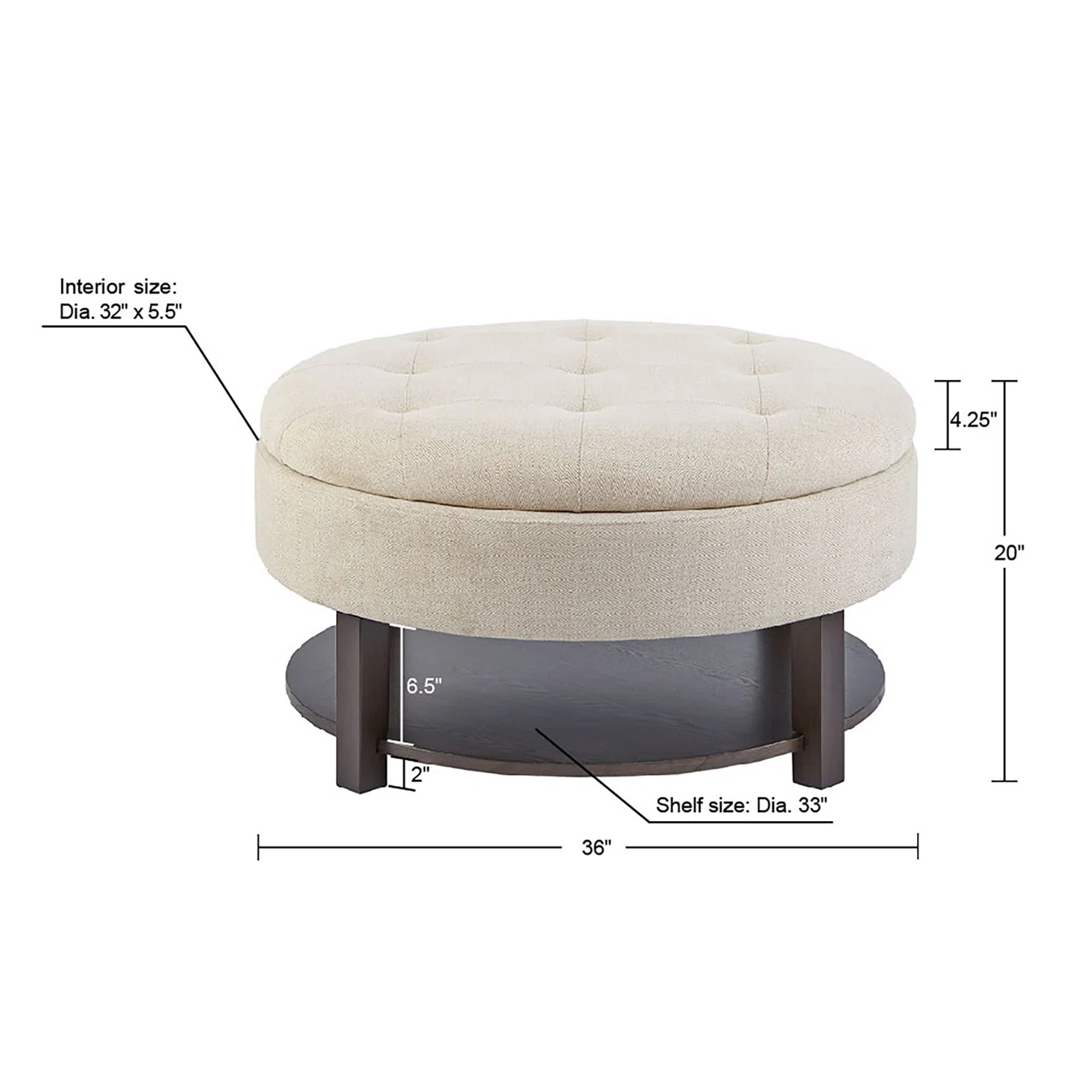 Lindquist Round Tufted Storage Ottoman