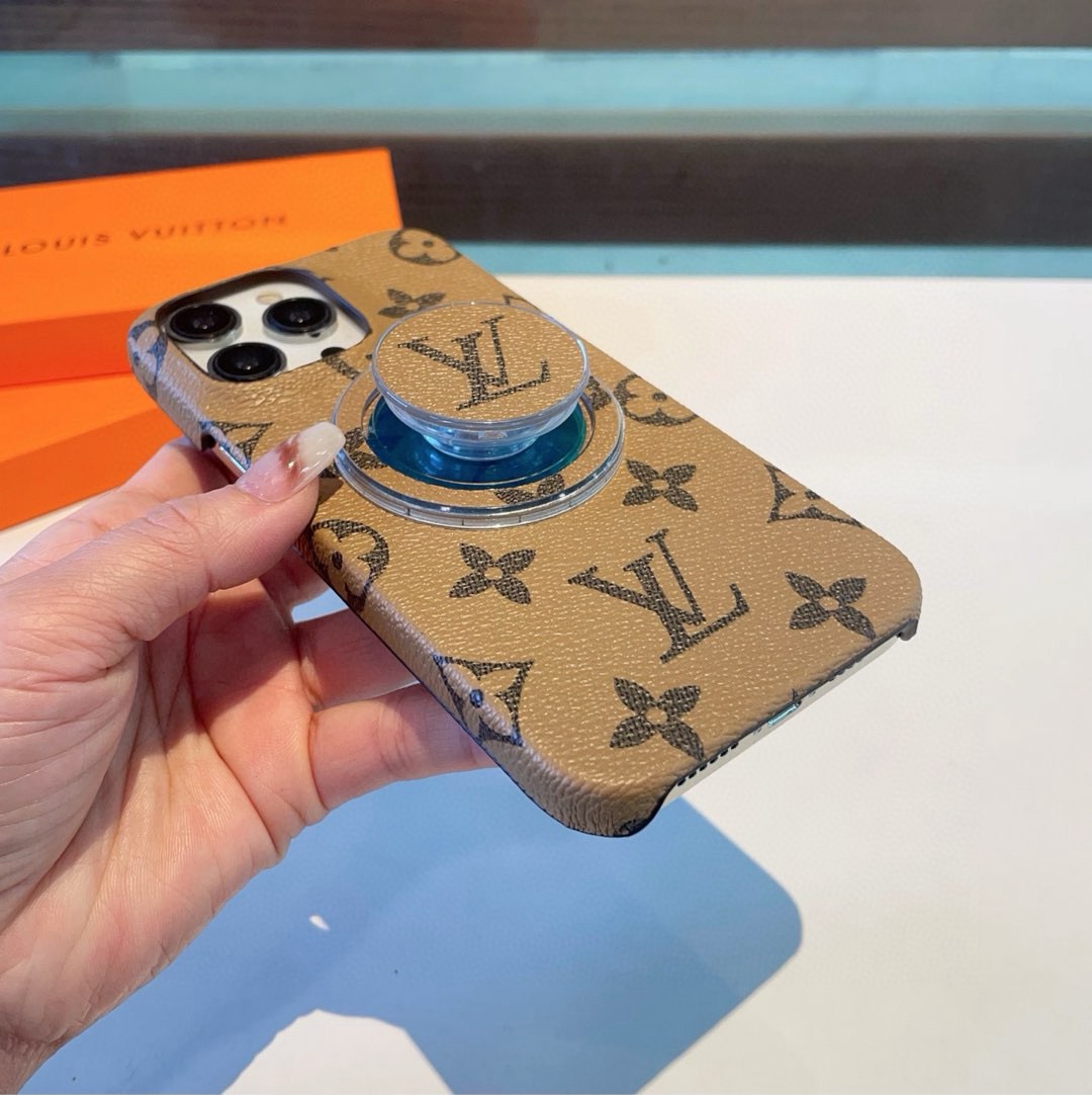 LV Classic Monogram Phone Case with Strong Magnetic & Logo Stand