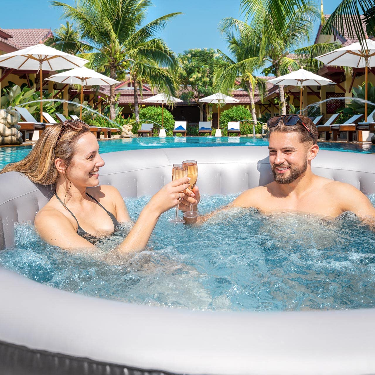 Inflatable Hot Tub Spa – Bubble Hot Tub | 2-6 Person Capacity