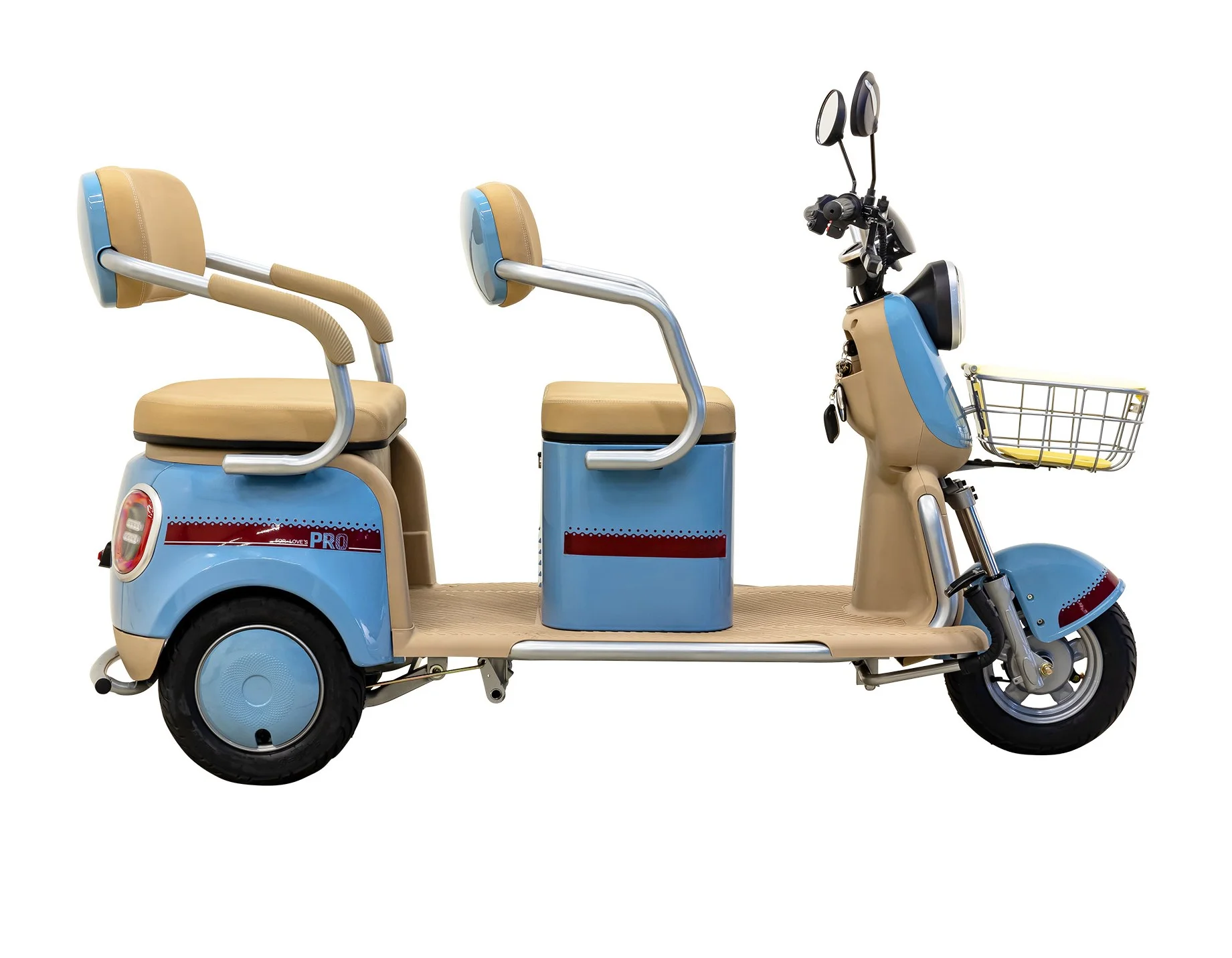Massimo MGC Two-Seat 3-Wheel Electric Cart, Blue