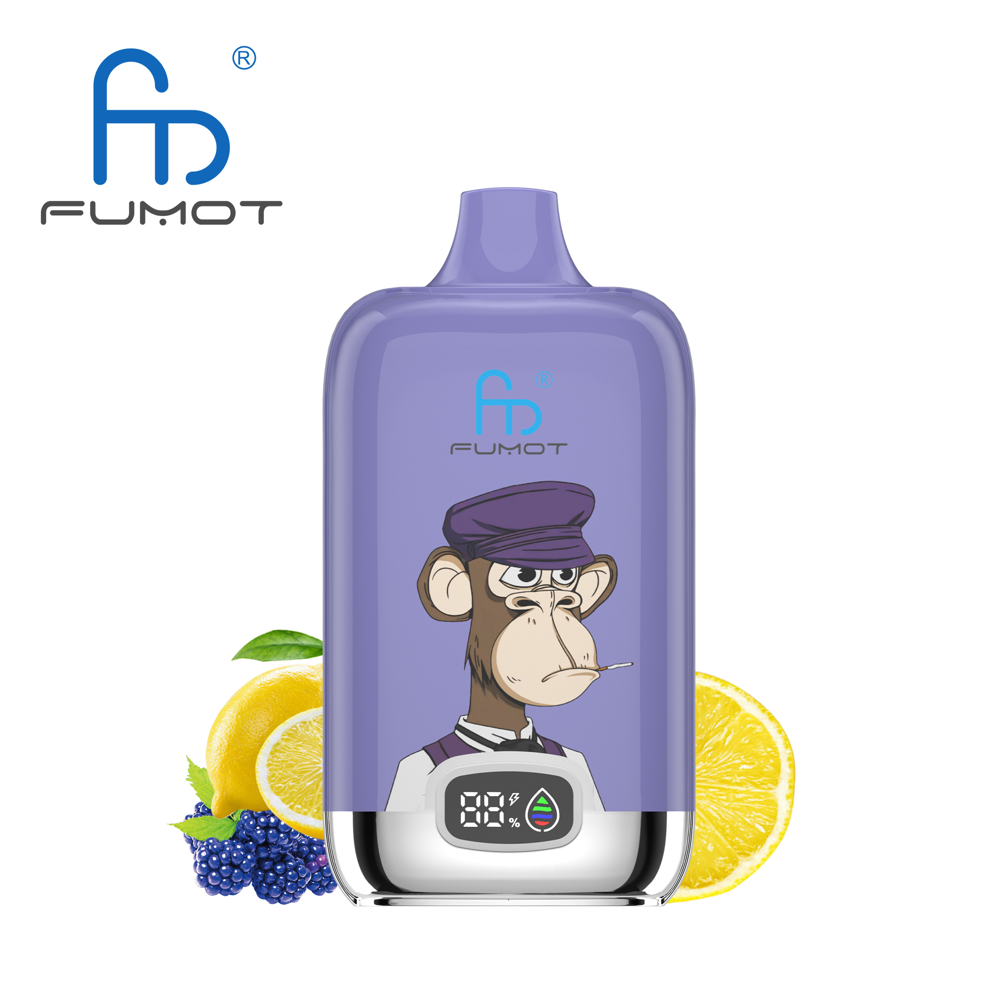 Fumot electronic cigarette in blueberry flavor, portable and sleek vape device designed for modern vaping enthusiasts, compact and ergonomic, suitable for both beginners and experienced users, rechargeable with long-lasting battery, stylish street-style design, ideal for indoor and outdoor use, vibrant urban skatepark background, subtle natural sunlight highlighting metallic finish, soft ambient mist rising from device mouthpiece, safe and high-quality materials, premium vaping experience, perfect for lifestyle and casual vaping, easy to carry during travel, ideal gift for vape lovers, top-rated pod system and e-cigarette, reliable and enjoyable fruit flavor vaping, tailored for Germany and Netherlands market, contemporary aesthetic appealing to youth, smooth airflow, visually appealing design, real-life lifestyle scenario, showcasing latest model features and advanced technology
