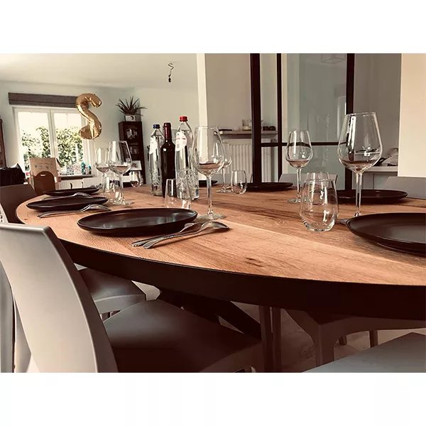 Oval Dining Table and Metal Belt (240×120)