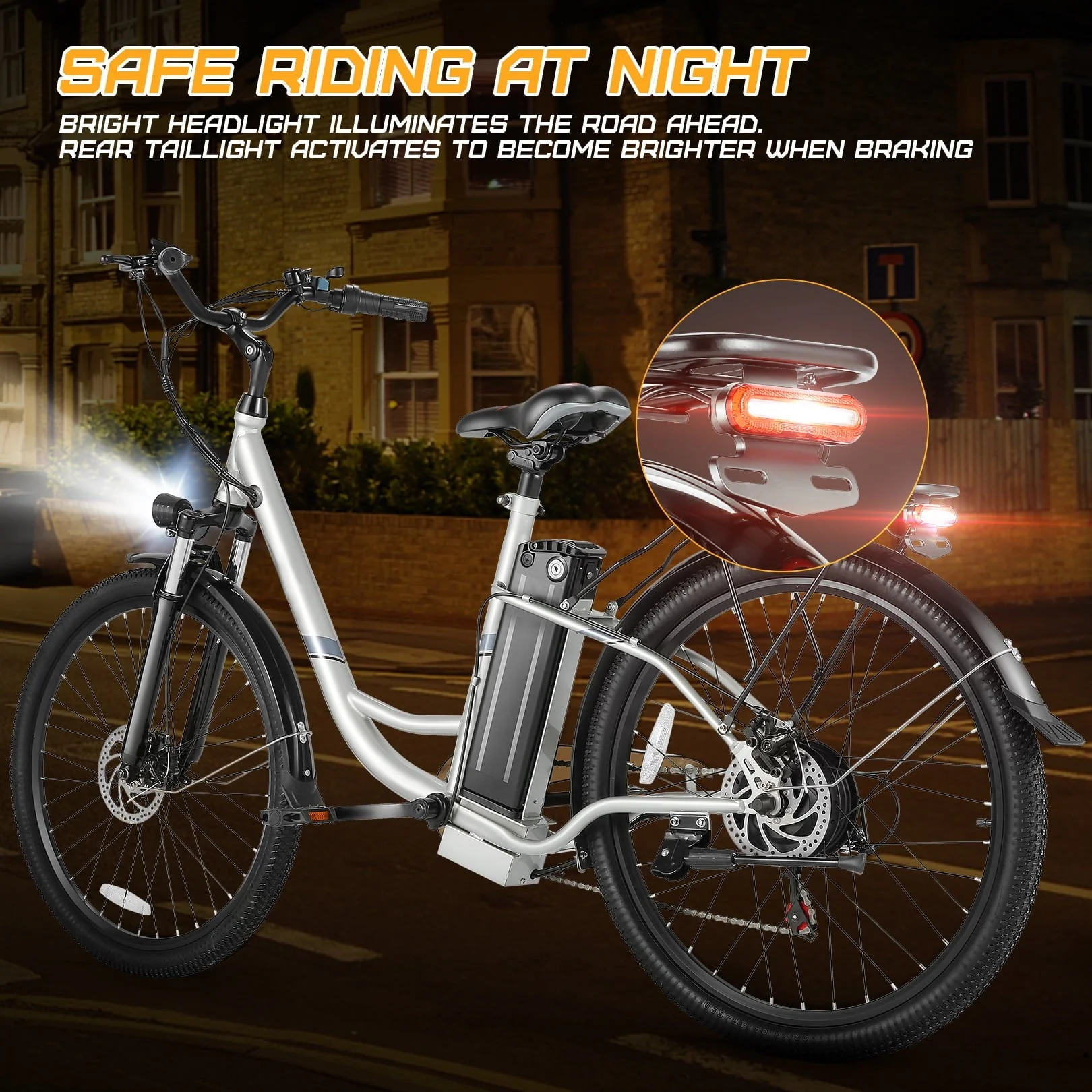 Gocio 26in Electric Hybrid Bike, 500W, 48V 7.8Ah