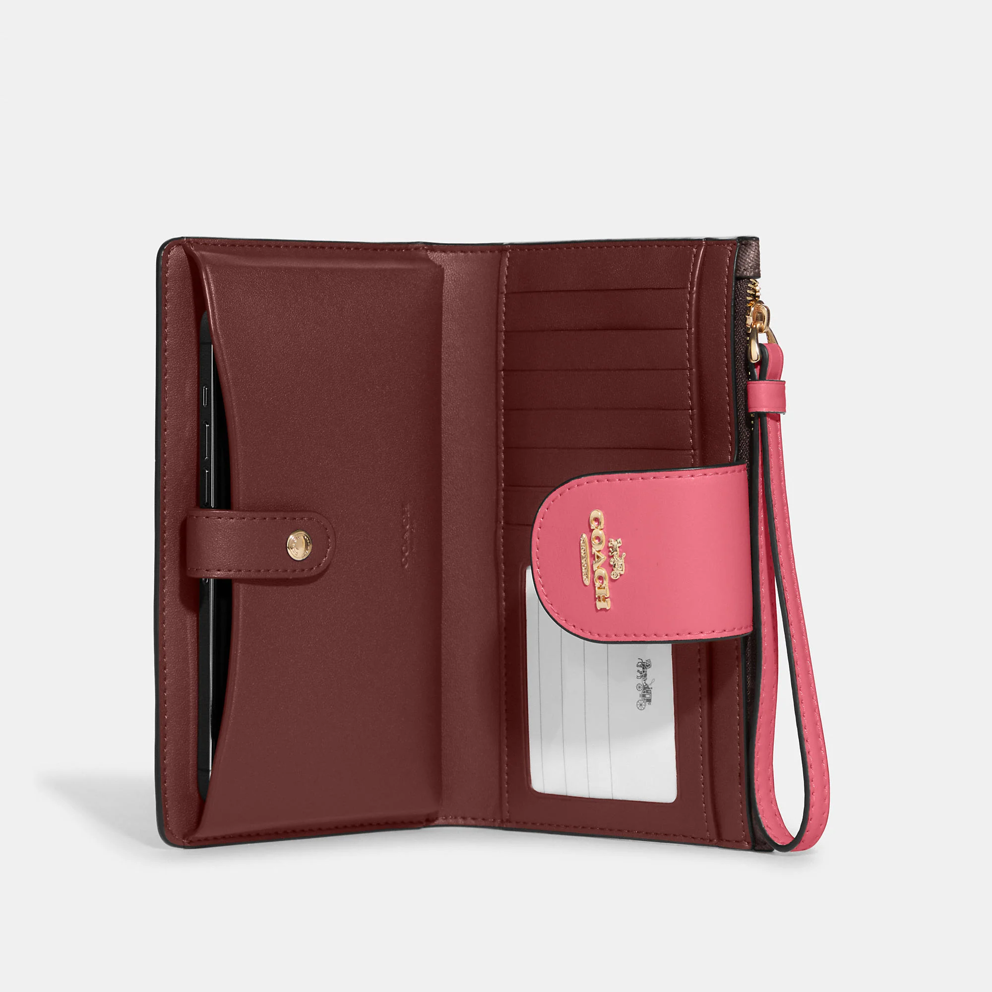 Outlet Tech Phone Wallet In Colorblock Signature Canvas
