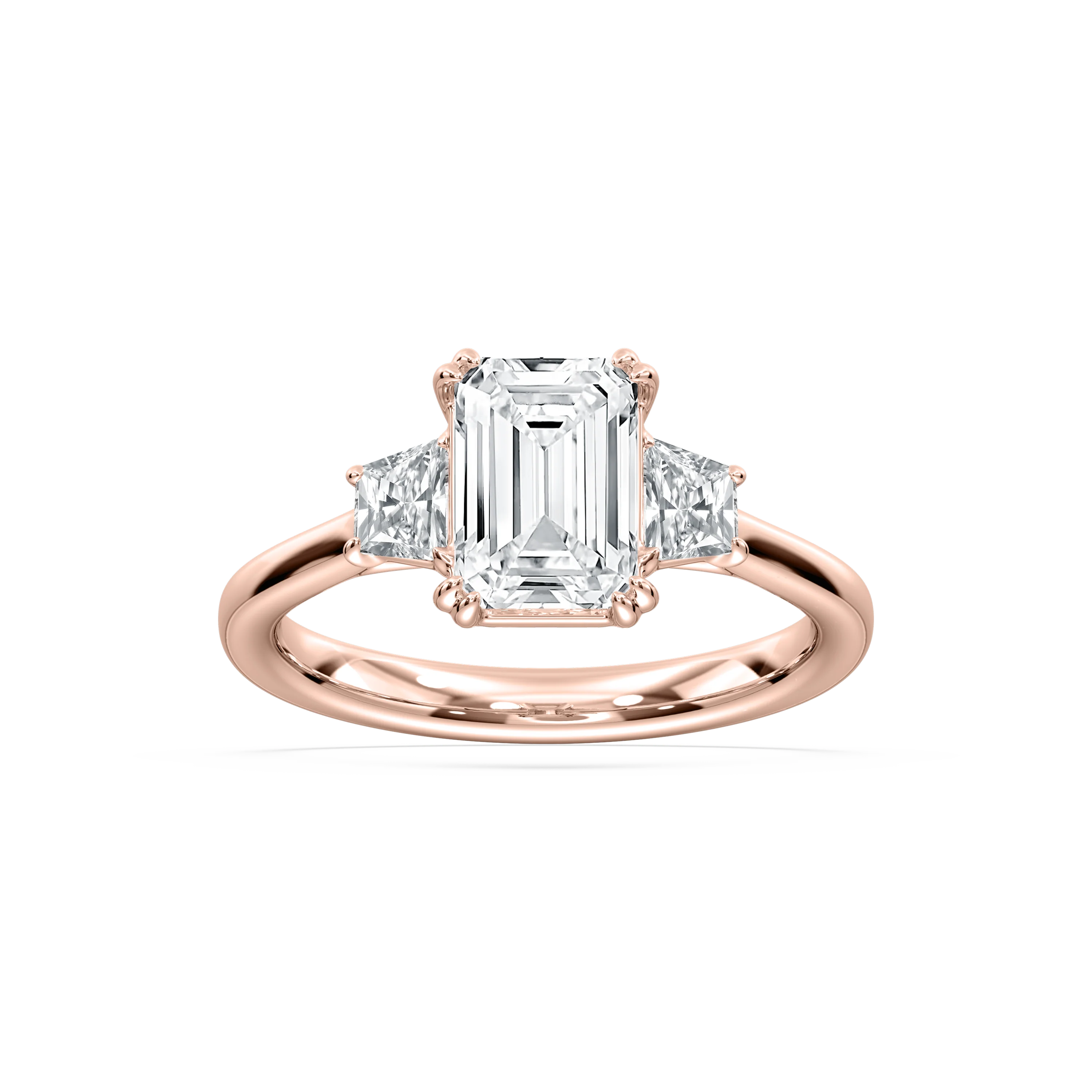 Astra 2 ½ ctw Emerald Lab Grown Diamond Three Stone Engagement Ring