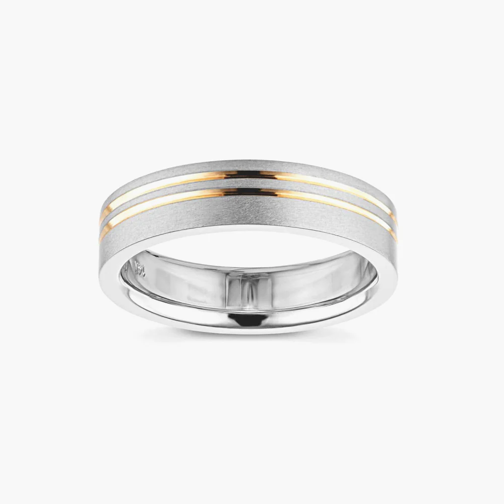 Vale 6.00mm Double Grooves Plain Metal Band