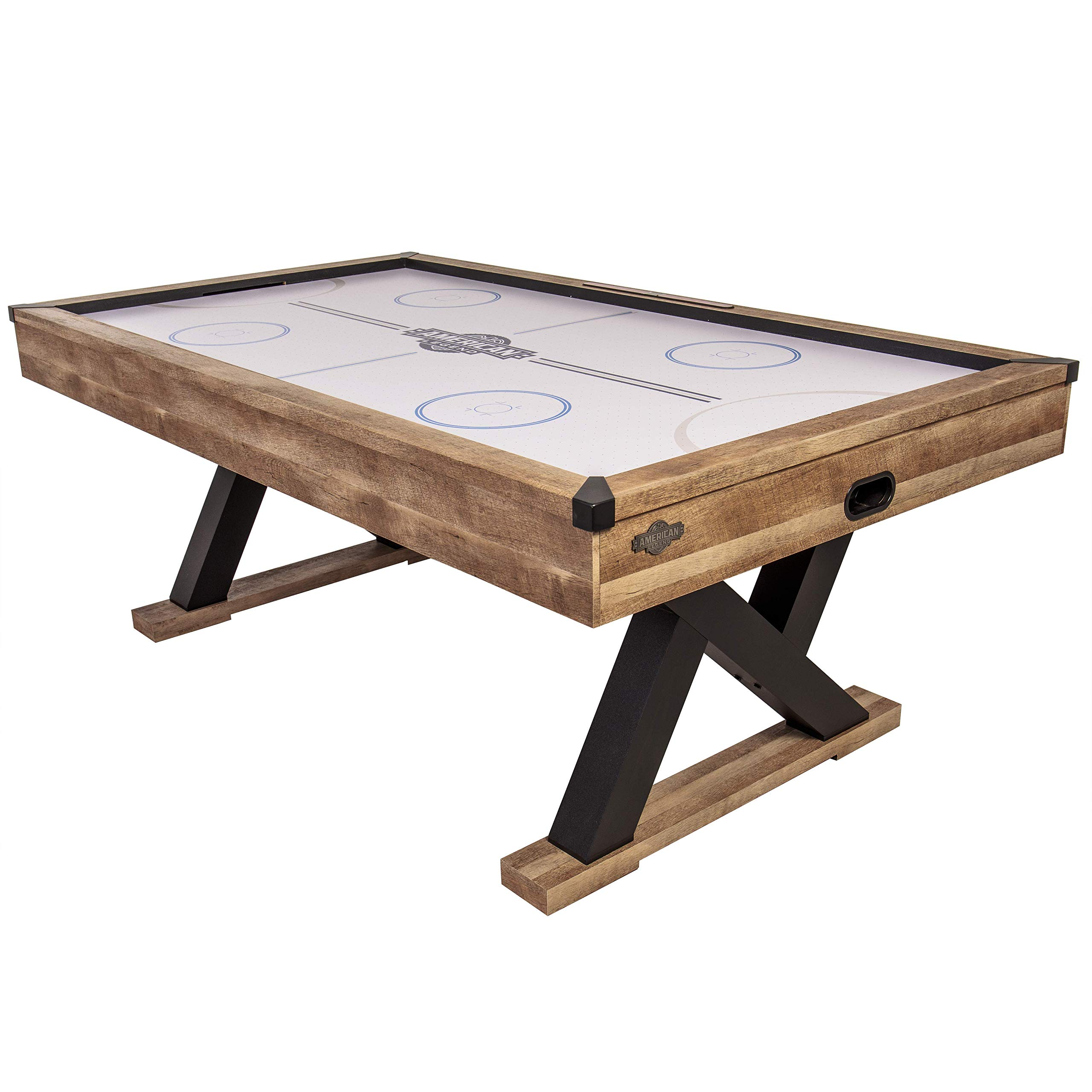 84" Air Powered Hockey Table with Rustic Wood Finish