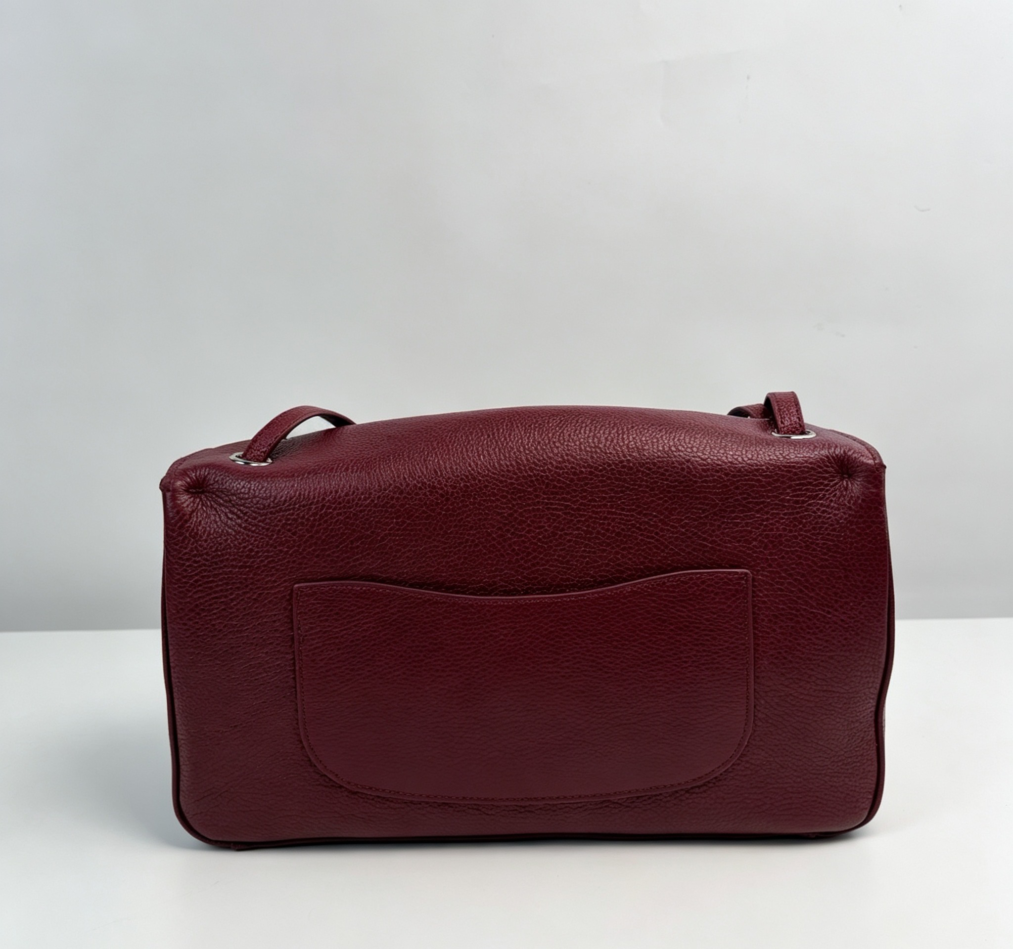 Chanel 26S Maxi Flap Burgundy Caviar Leather Shoulder Bag