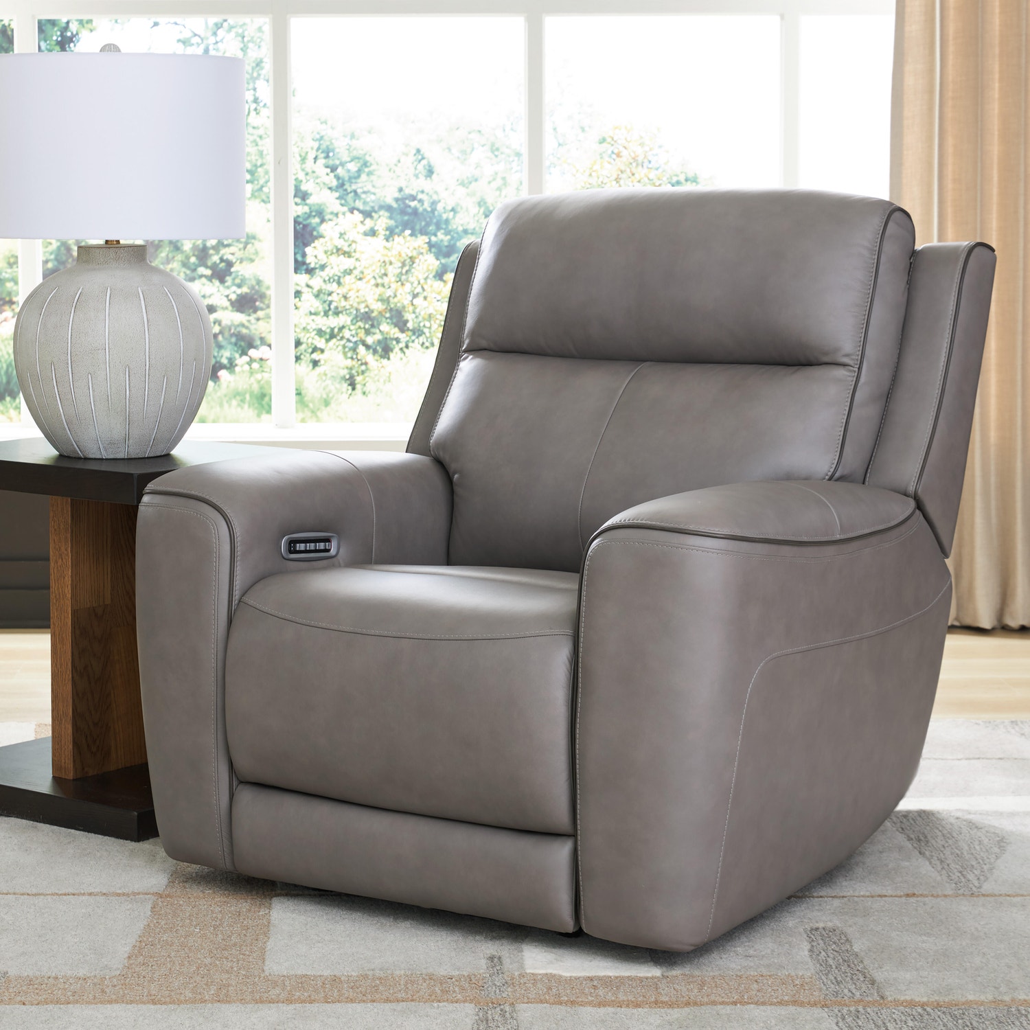 5Z-Relaxation Dual Power Leather Recliner