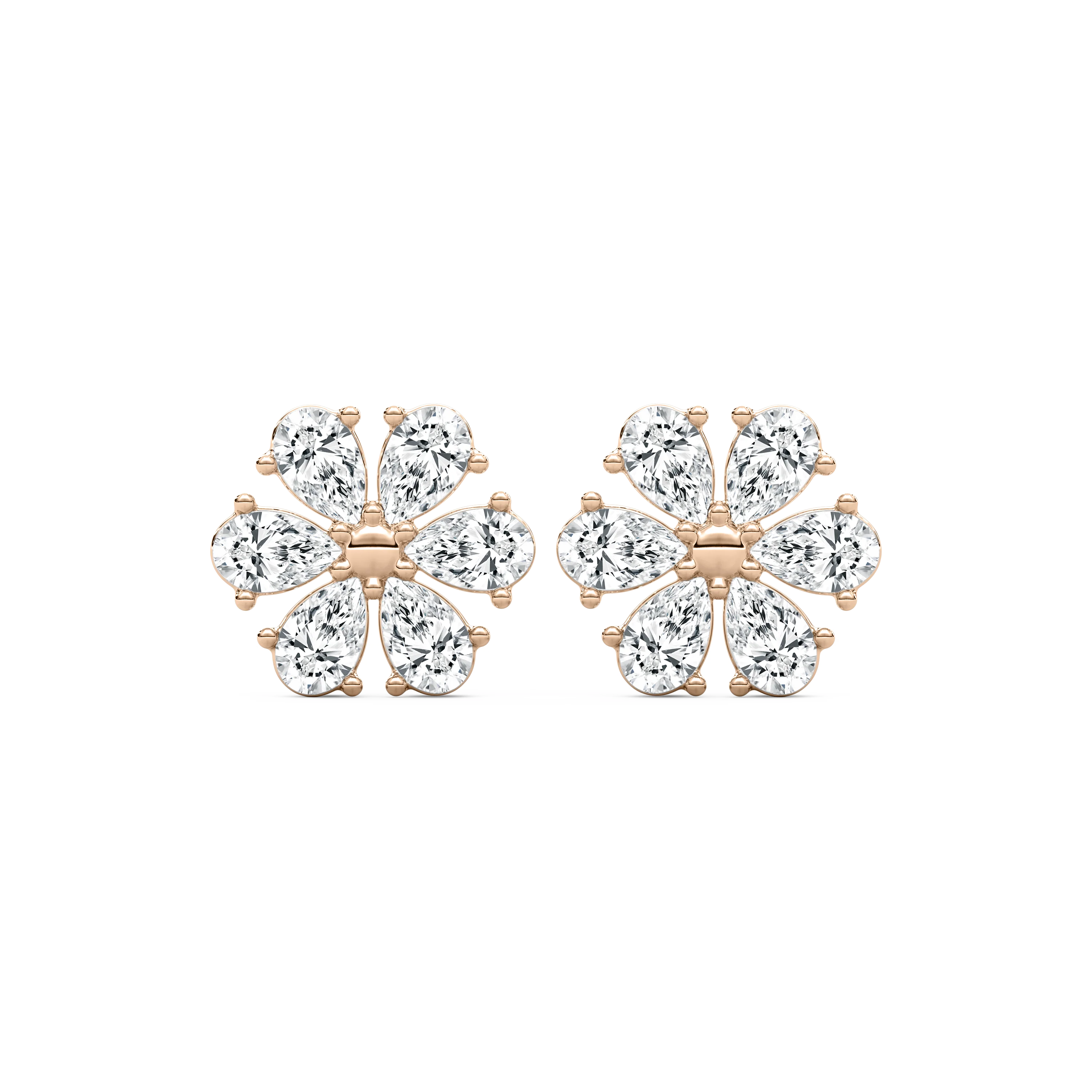 1 ⅞ ctw Pear Lab Grown Diamond Daisy Stud Earrings