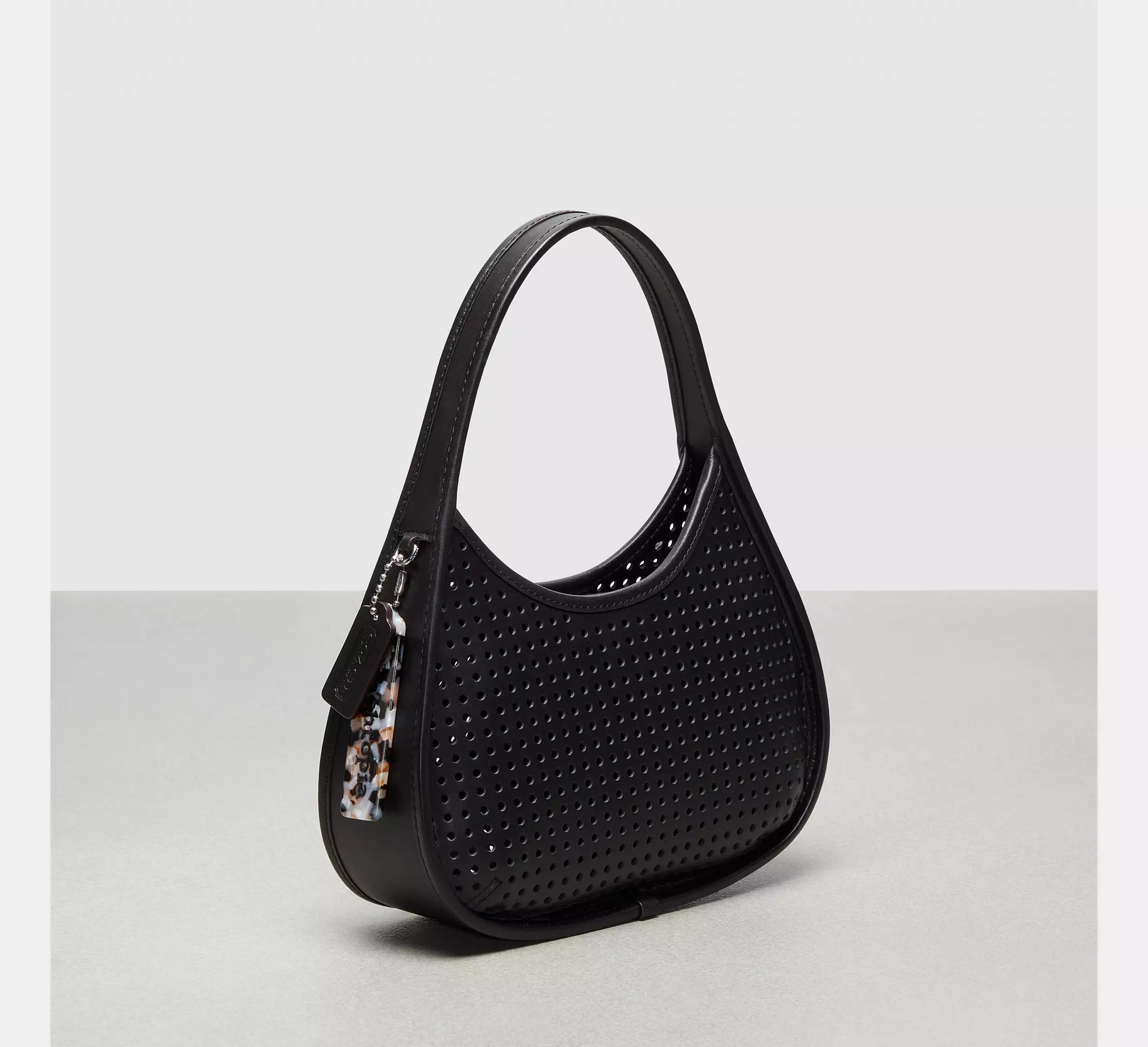 Ergo Bag In Perforated Upcrafted Leather With Cherry Pins