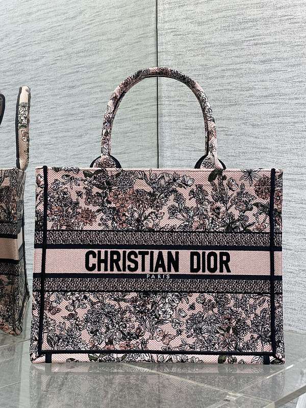 Dior Book Tote Large Pink Vintage Floral