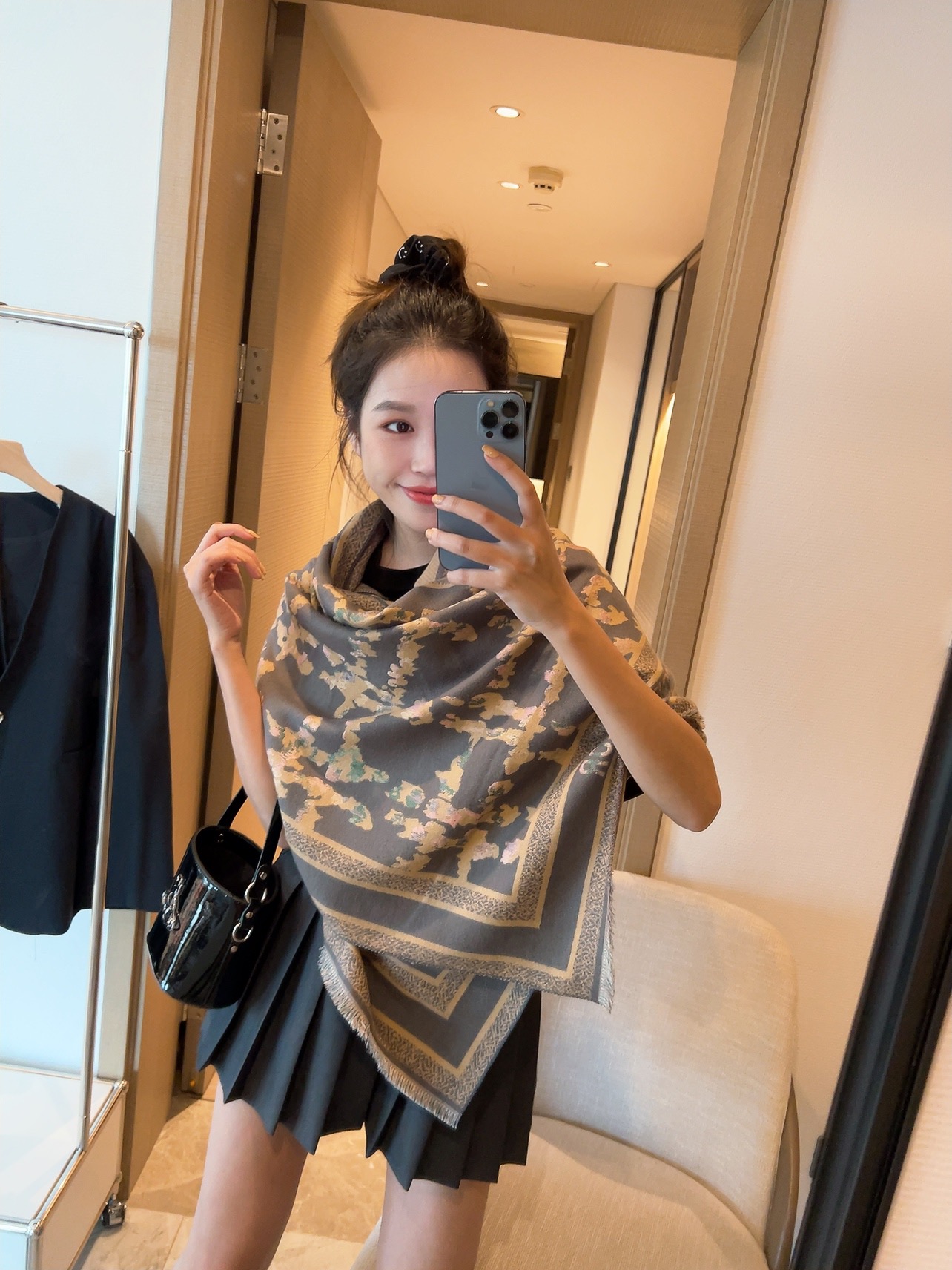 Dior Toile Print Scarf Grey product images