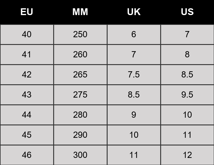 Air Max TW Size Guide