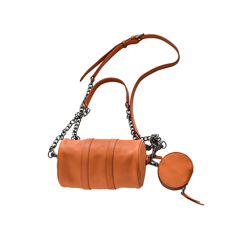 Cylindrical Leather Crossbody Bag