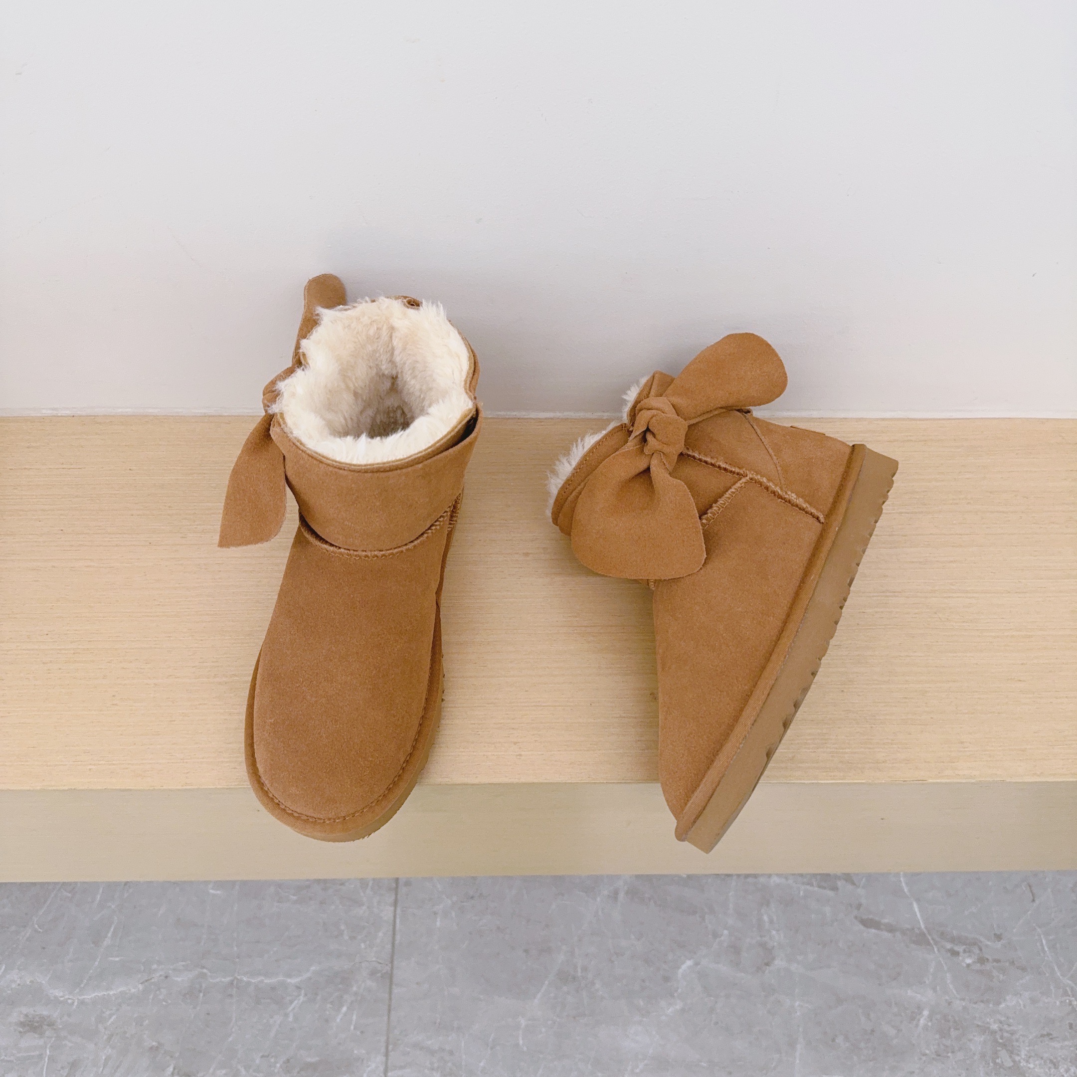 UGG Kids Large Bow Ankle Boots