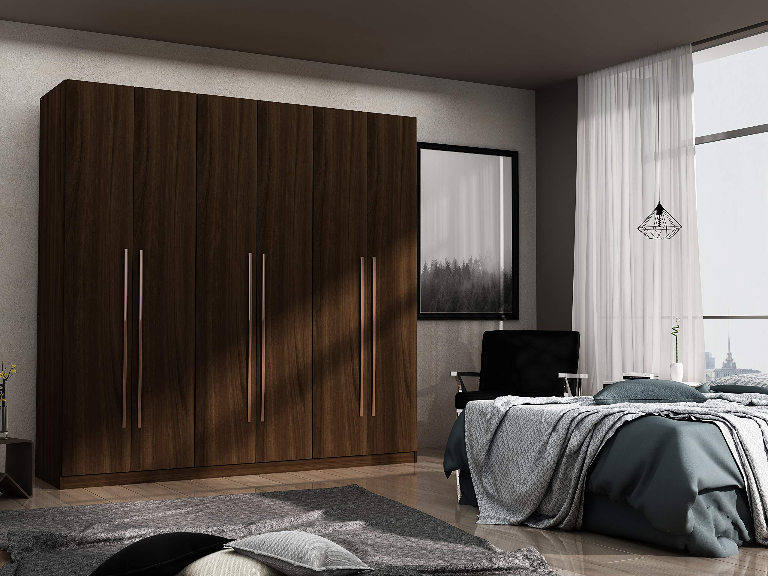 Gramercy Contemporary Modern Freestanding Wardrobe Armoire Closet