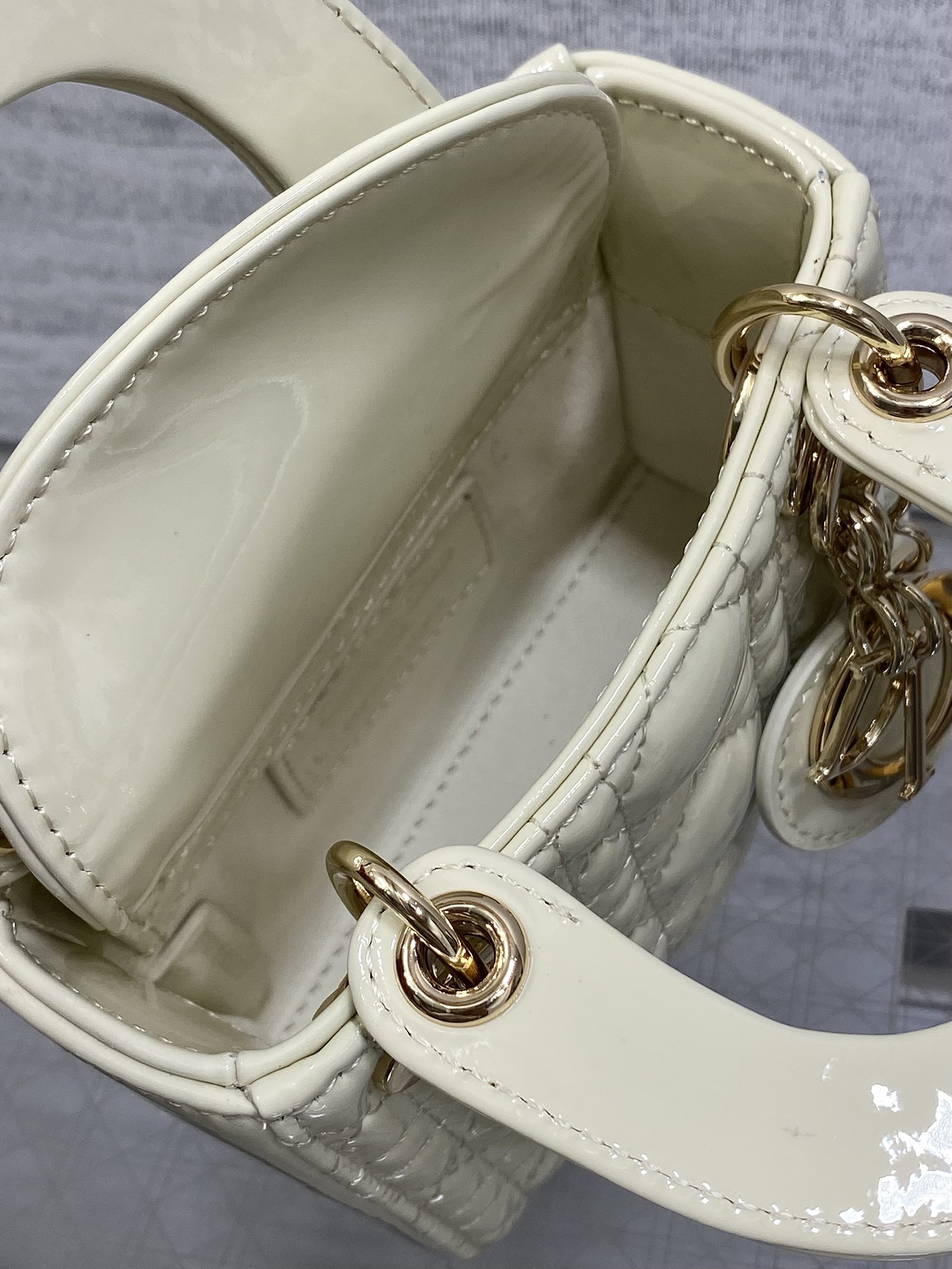 Dior Lady Mini White Cannage Bag