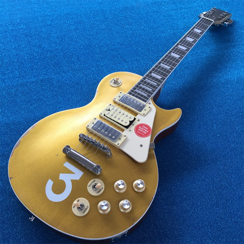 Gold Top Electric Guitar Pete Townshend LP Solid Body HH Pickup