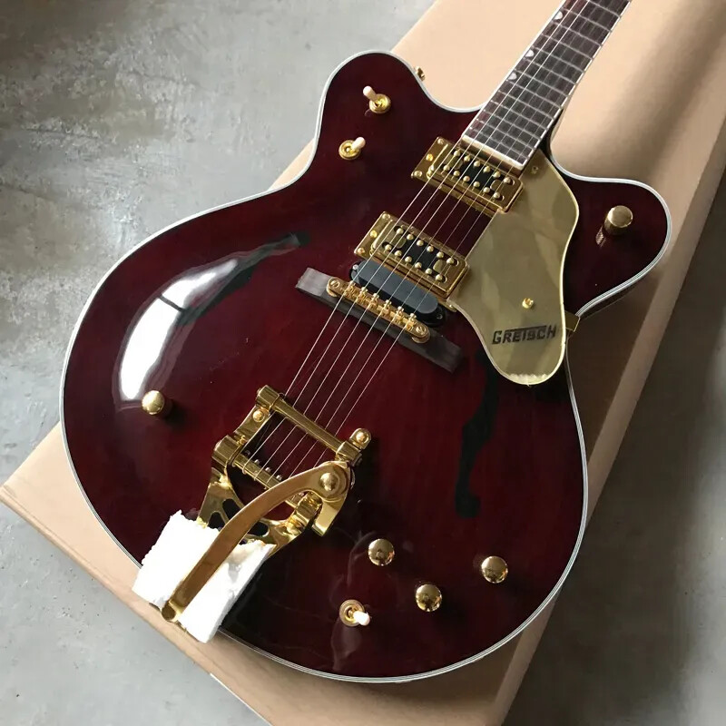 Chet Atkins Country Gentleman Wine Red Hollow Electric Guitar Simulated F Holes
