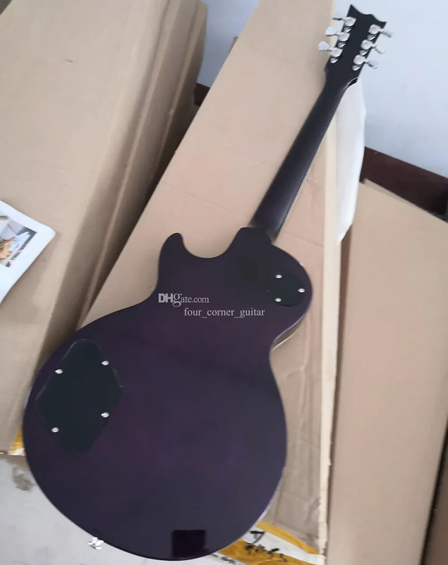 6 Strings Purple Electric Guitar EMG Pickups Rosewood Fretboard Abalone Binding