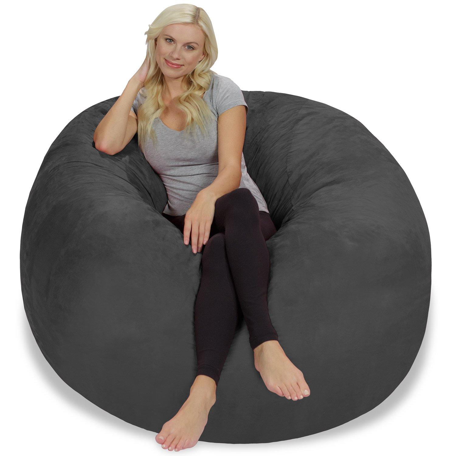Giant 5' Memory Foam Furniture Bean Bag - Big Sofa with Soft