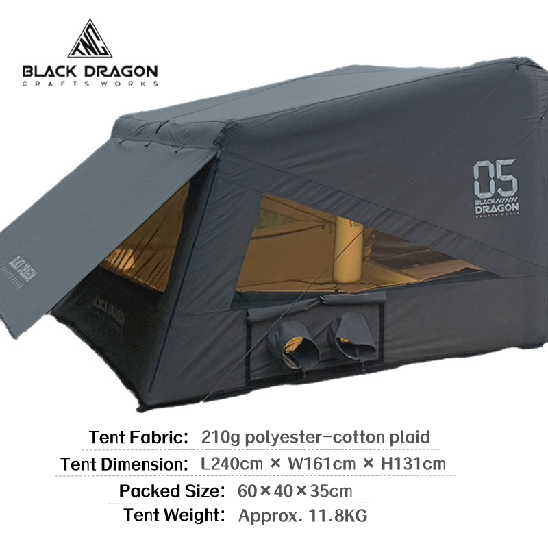 BLACK DRAGON 05 Light Living Space Station Camping Inflatable Tent