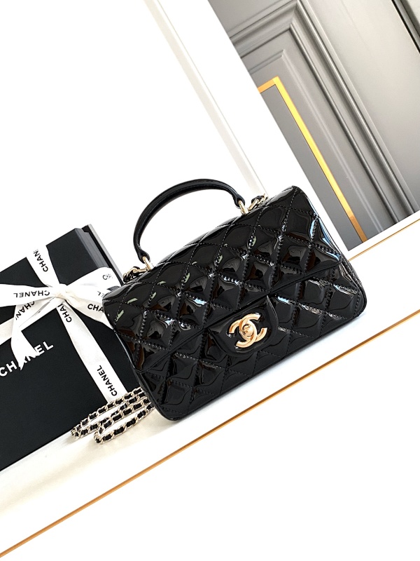 Chanel Quilted Long Top Handle Bag Black