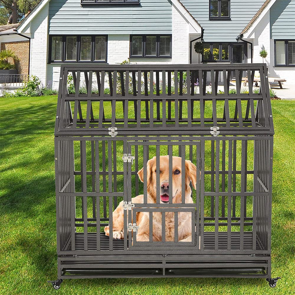 42 Heavy Duty Dog Crate Large Dog cage Strong Metal Dog Kennels
