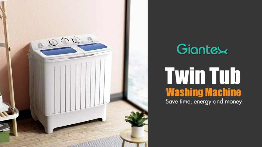 Giantex Mini Compact Twin Tub Washing Machine 17.6lbs Washer