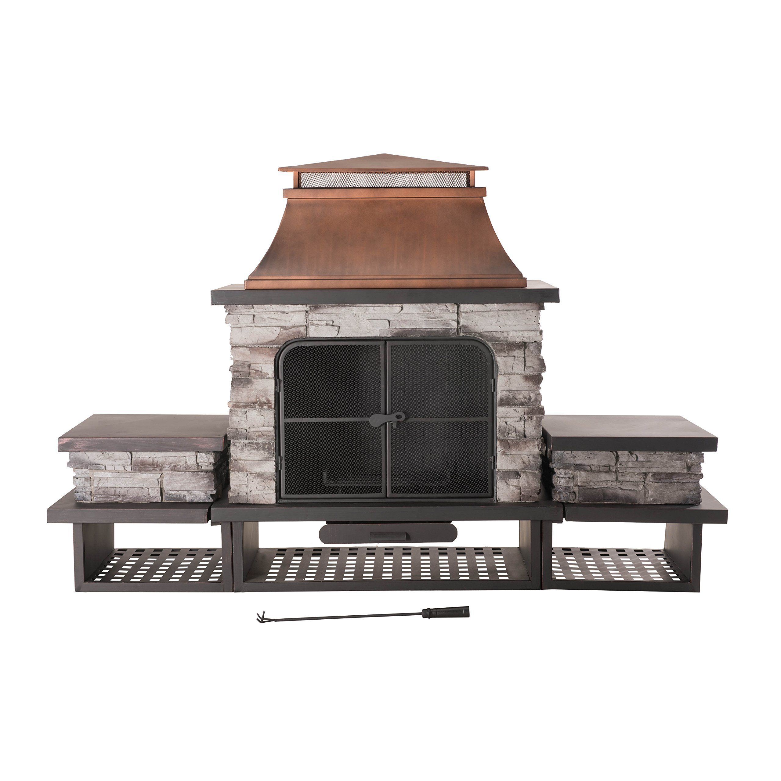 Bel Aire Fireplace Large with Two Table-Flats