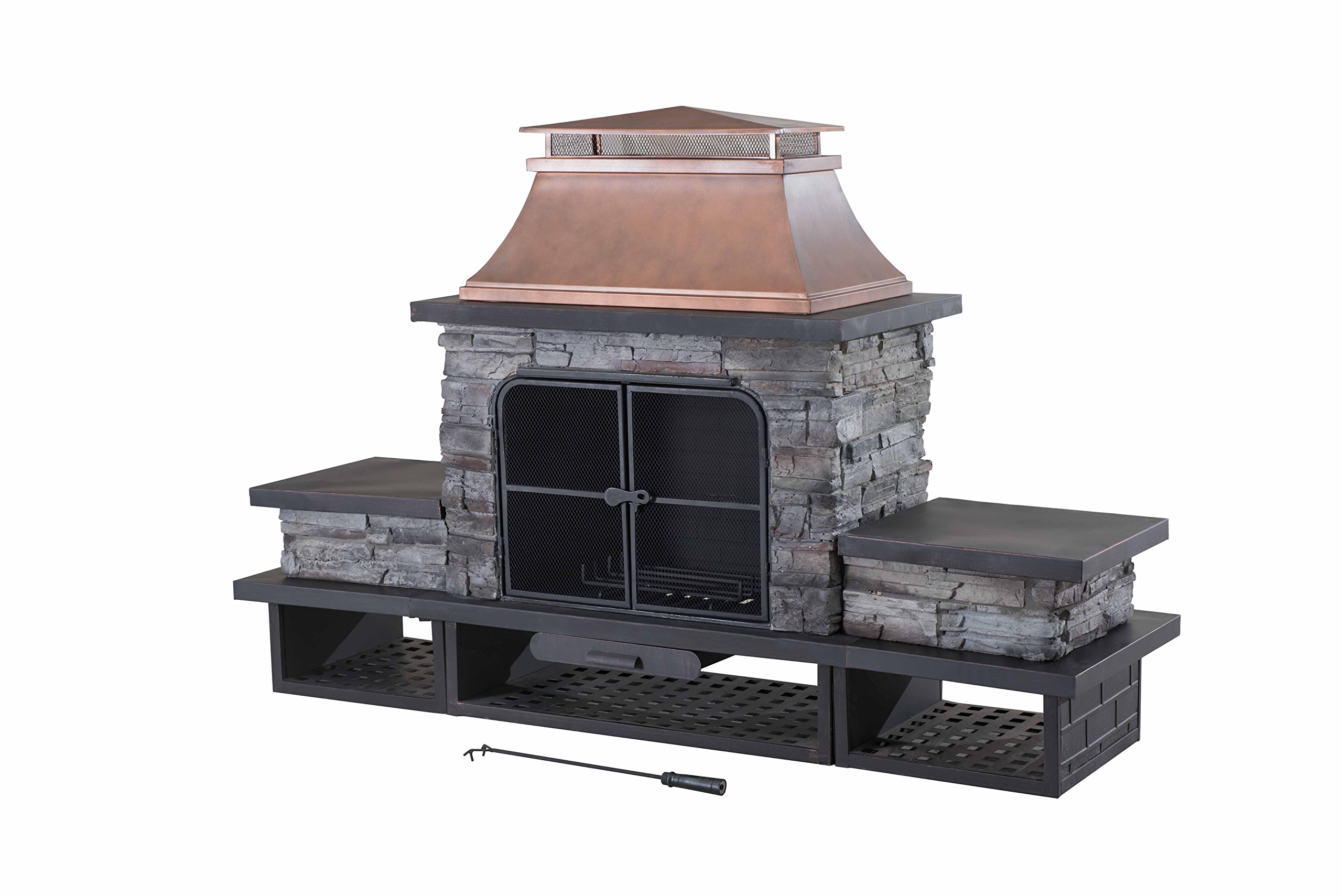 Bel Aire Fireplace Large with Two Table-Flats