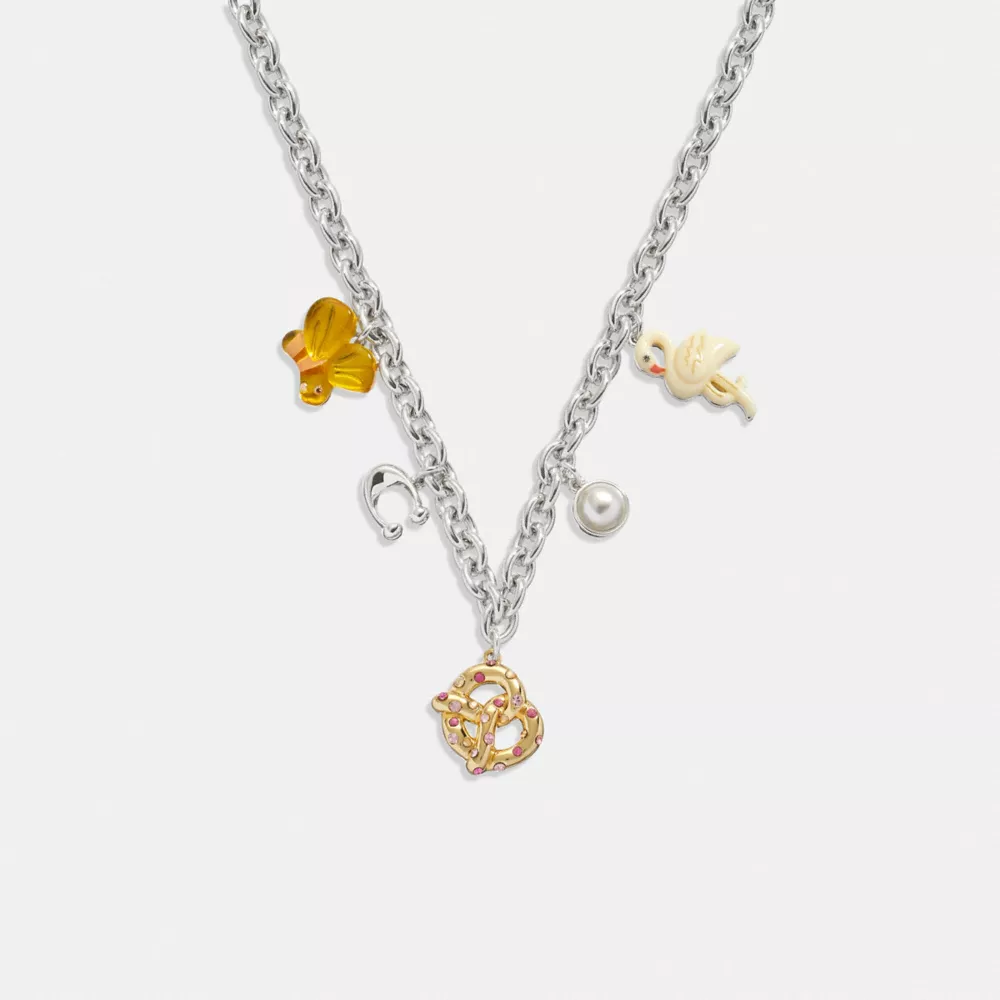 COAthtCH Bumble Bee Pretzel Charm Necklace