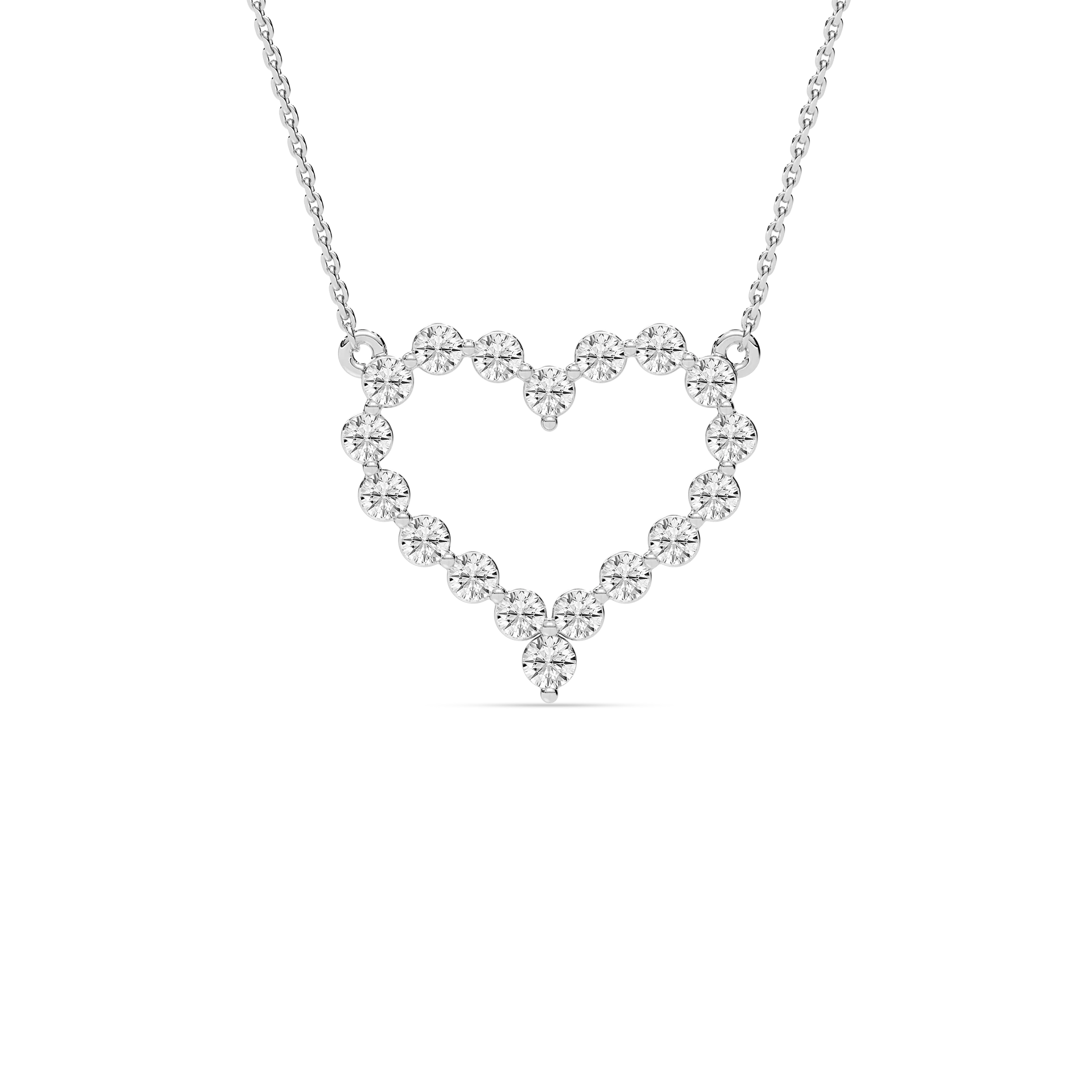 1 ctw Round Lab Grown Diamond Everlasting Heart Pendant  - 18 Inches