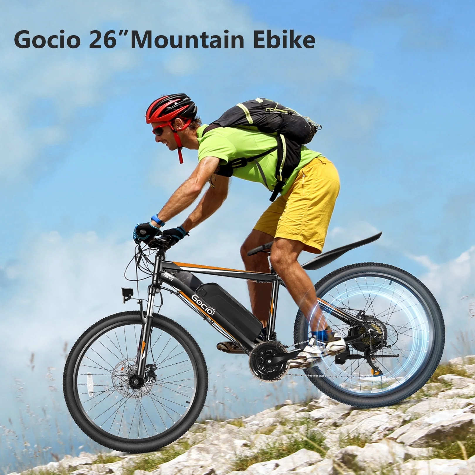 Gocio 26in Electric Mountain Bike, 500W, 48V 375Wh, 21-Speed