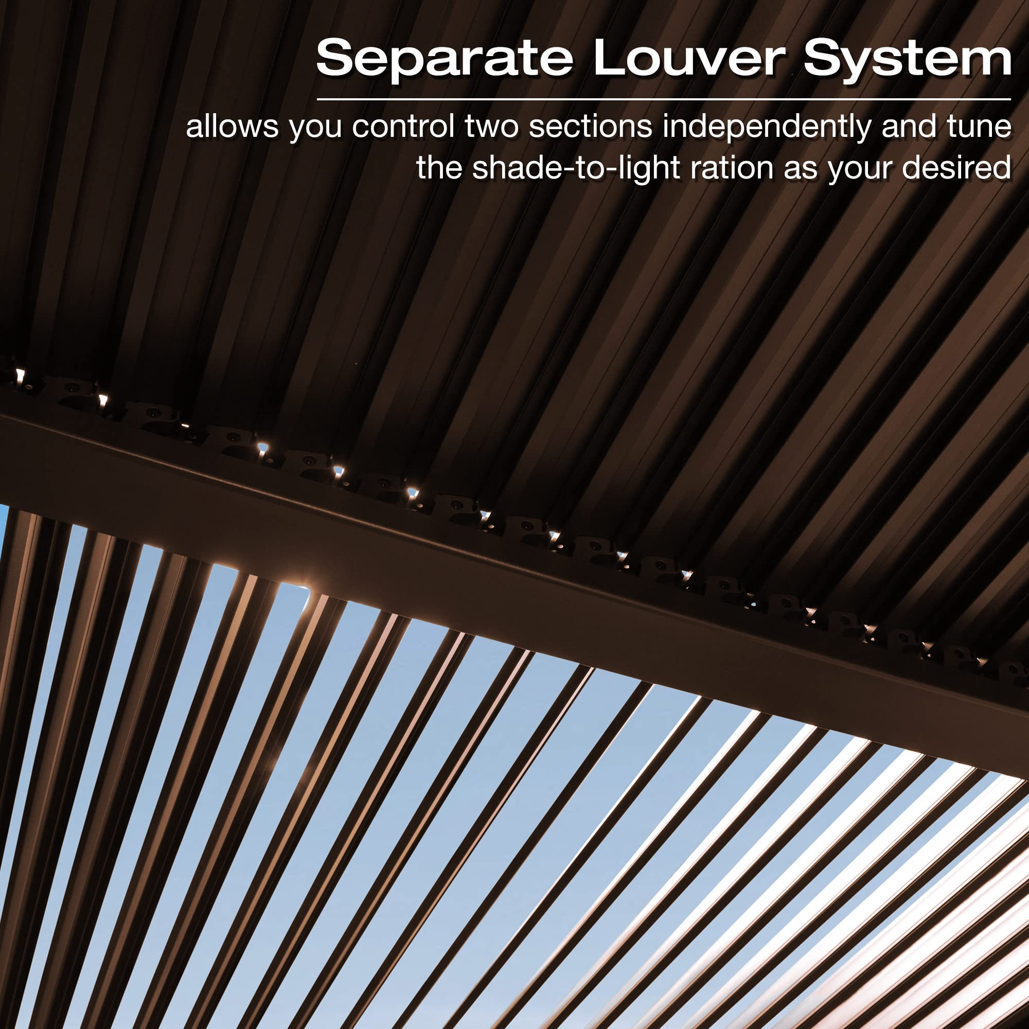 Outdoor Louvered Pergola 10'x13' Patio Hardtop Gazebo Sun Shade