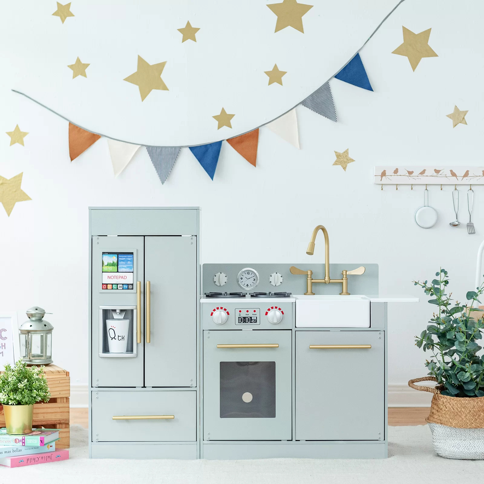 Play Kitchen Toddler Pretend 2 pcs Play Set with Accessories &