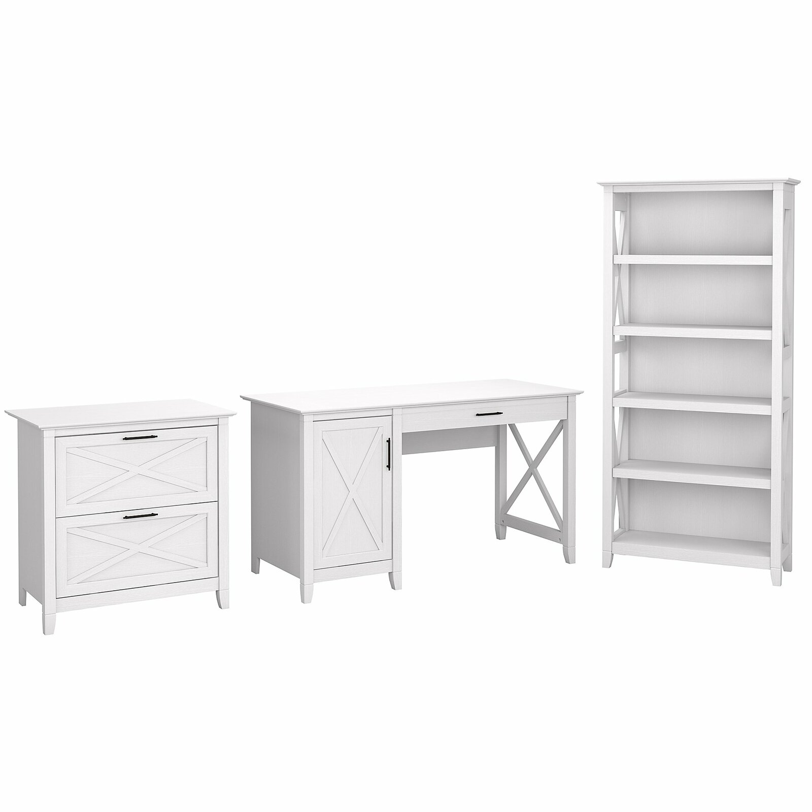 Veda 3 Piece Rectangular Computer Desk Office Set