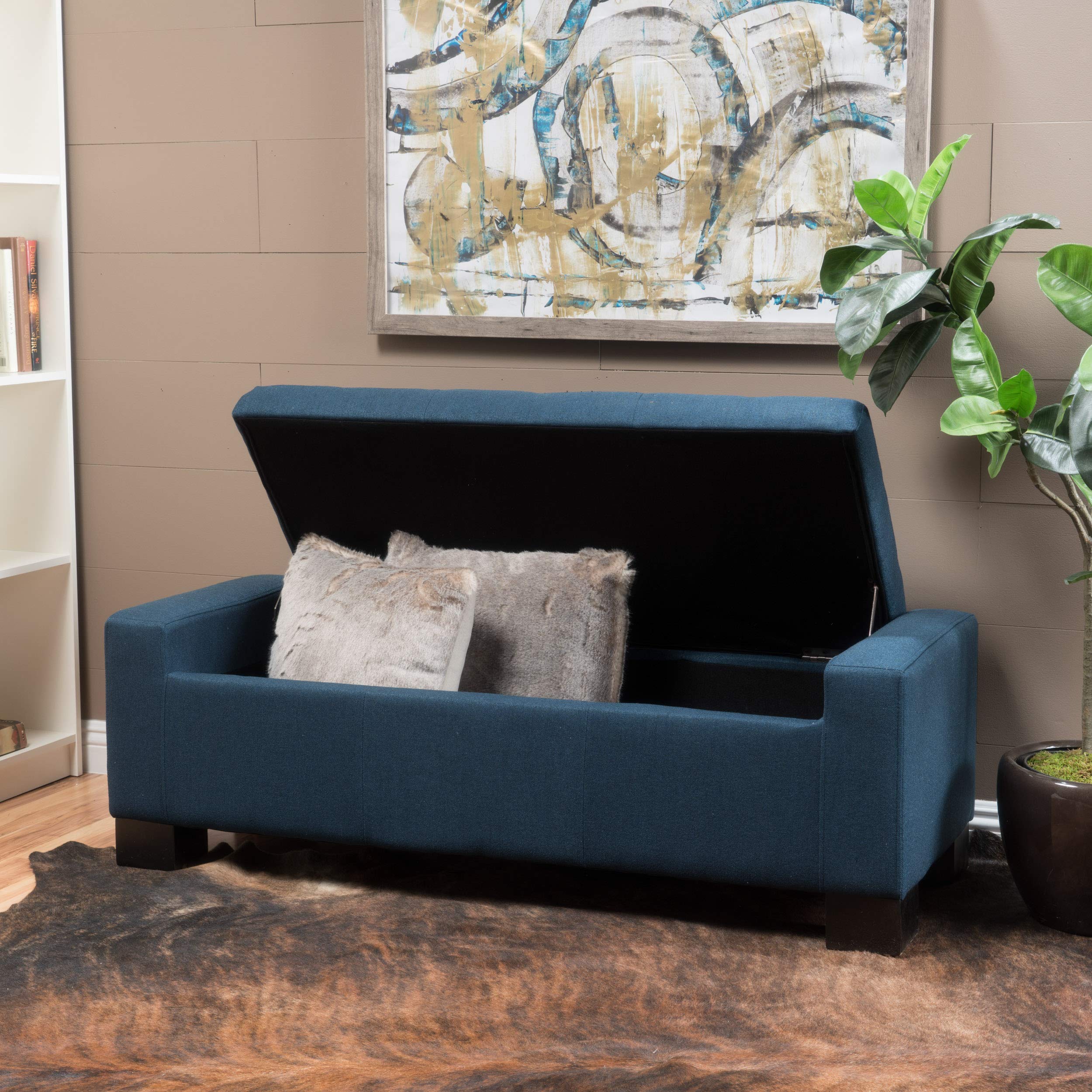 Christopher Knight Home Guernsey Leather Wood-Frame Storage