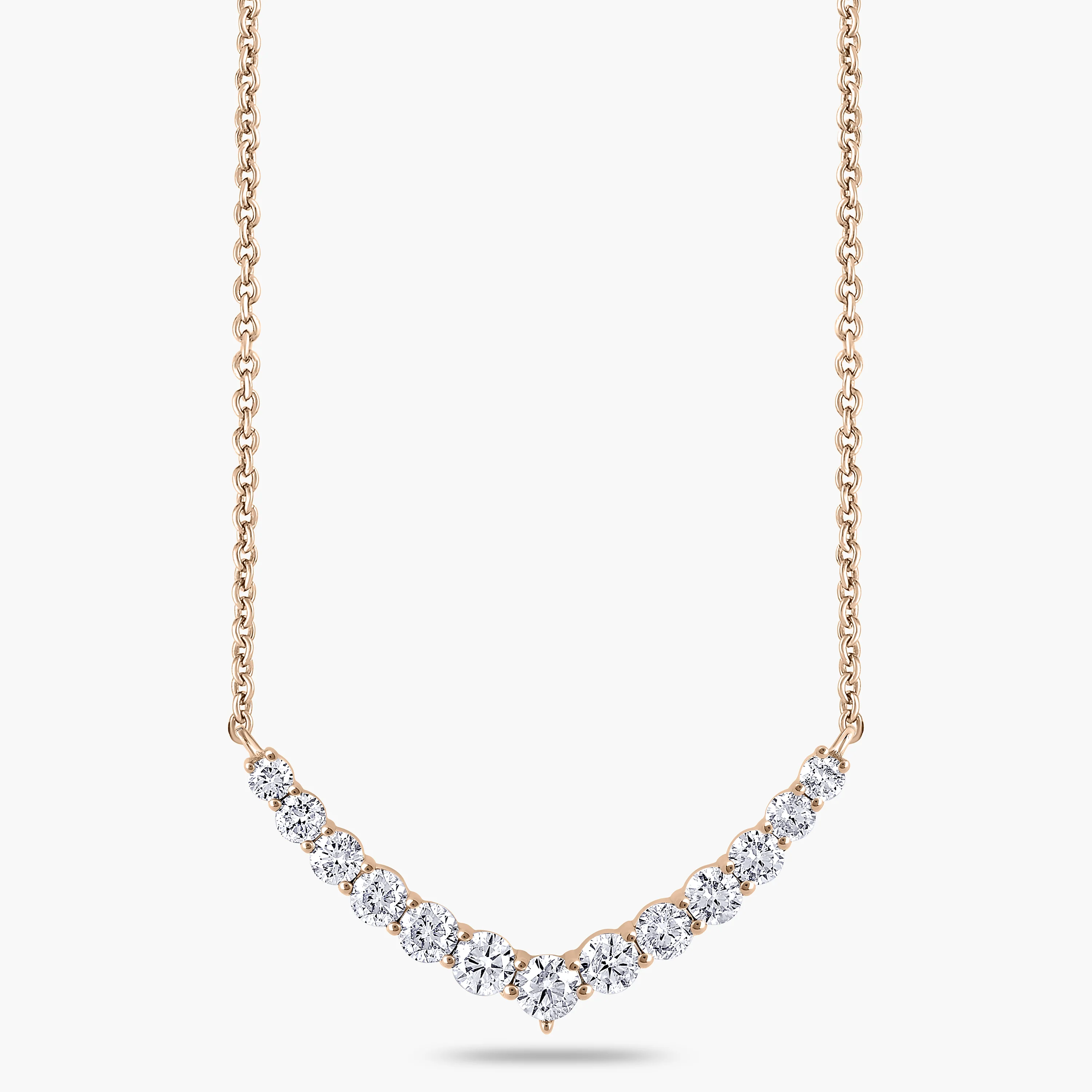 1 ctw Round Lab Grown Diamond Graduated Necklace - 18 Inches