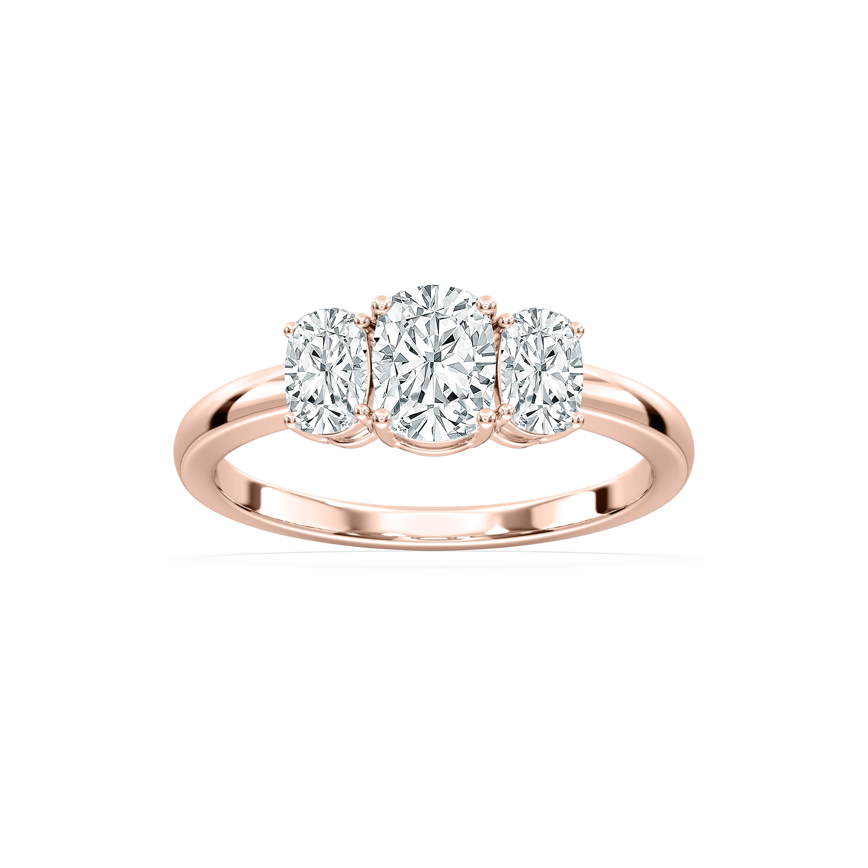 Alexa 2 ctw Elongated Cushion Lab Grown Diamond Basket Three Stone Engagement Ring