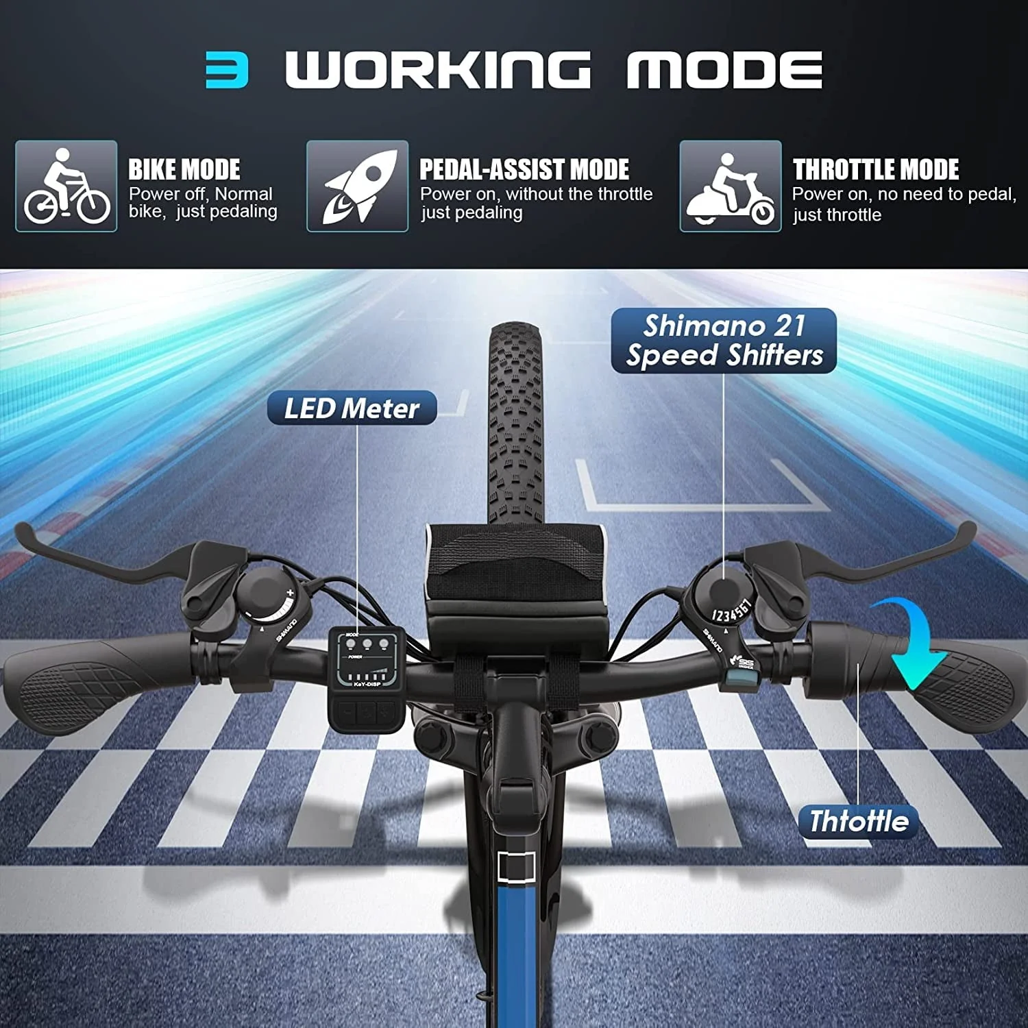 Vivi 26in Folding Electric Mountain Bike, 500W, Full Suspension