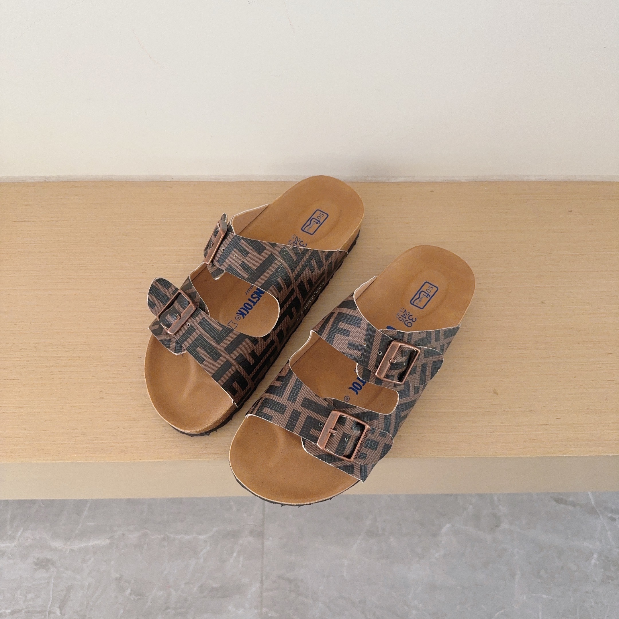 UGG Kids FF Check Birken-Style Two-Strap Sandals Adult And Kids