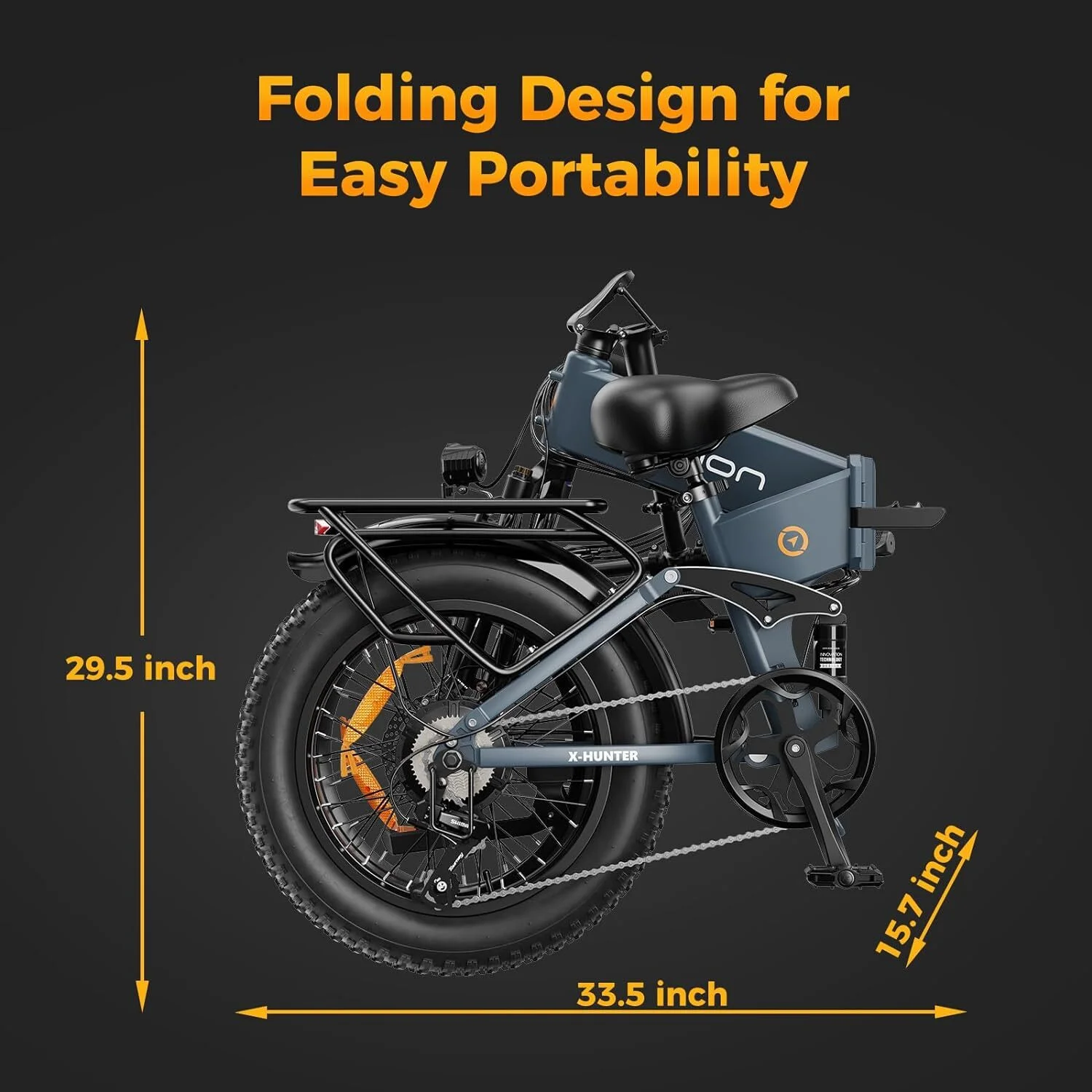 Jasion X-Hunter 20in Folding Fat Tire Electric Bike, 750W