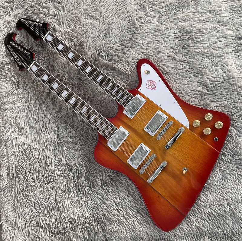 12+6 String Cherry Sunburst Double Necks Electric Guitar Solid Body Hardware
