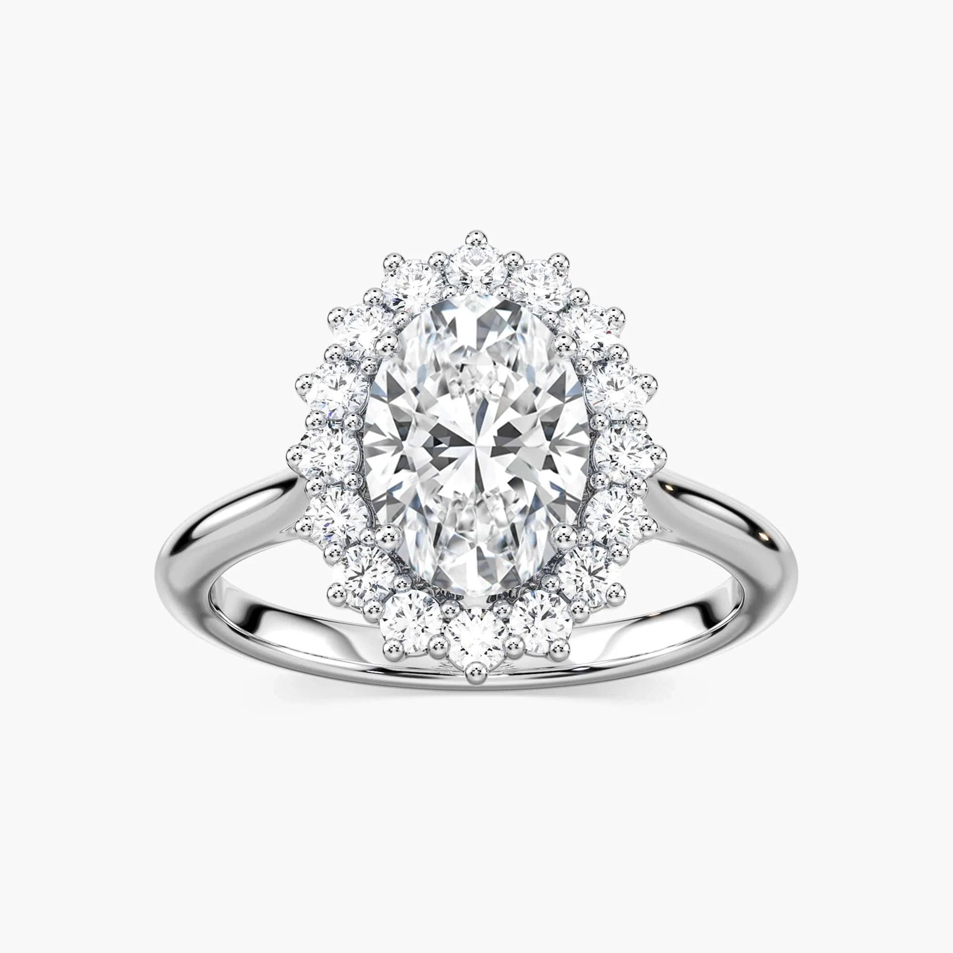 Diana Oval Lab Grown Diamond Vintage Halo Engagement Ring