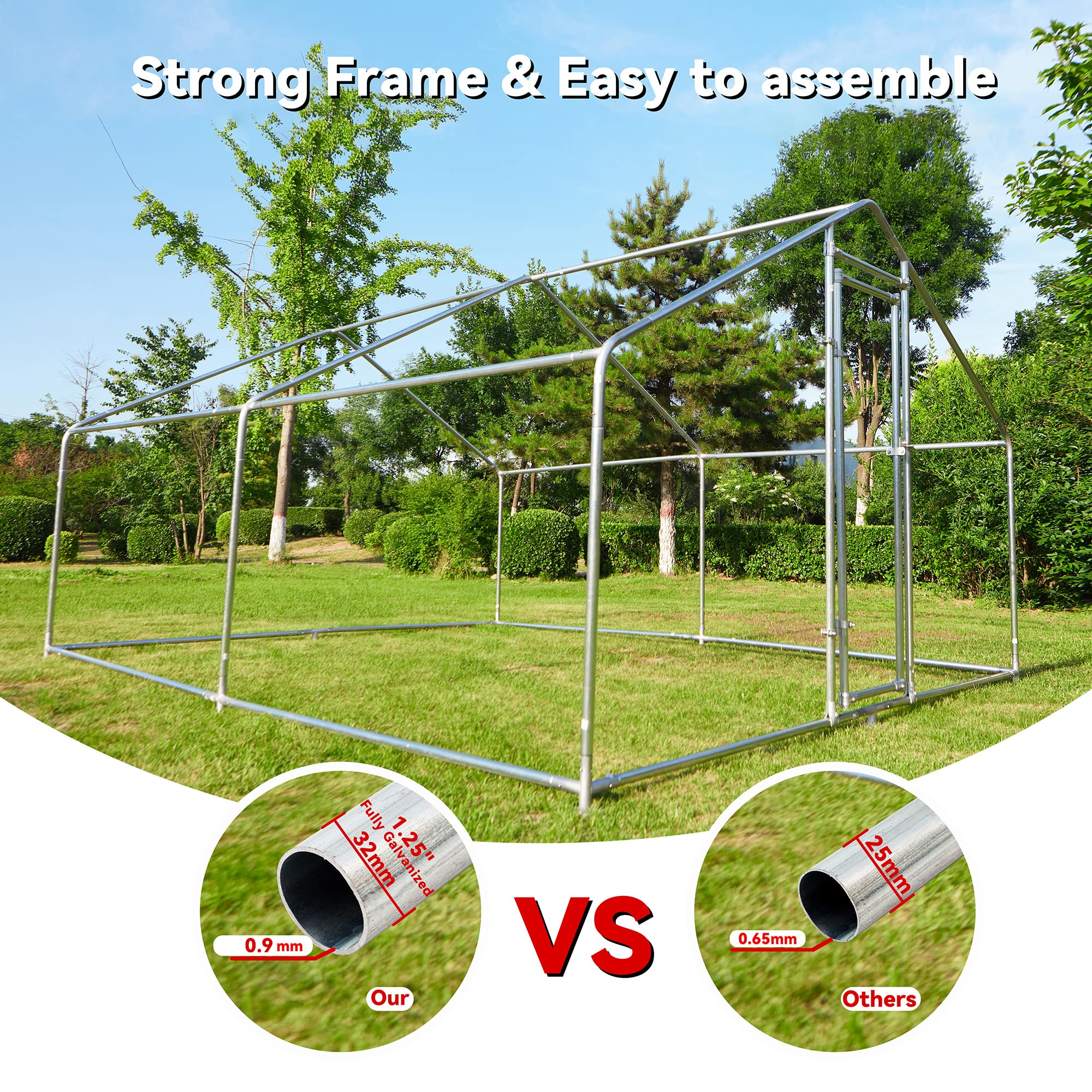 Large Metal Chicken Coops for 10 Chickens for Protection &