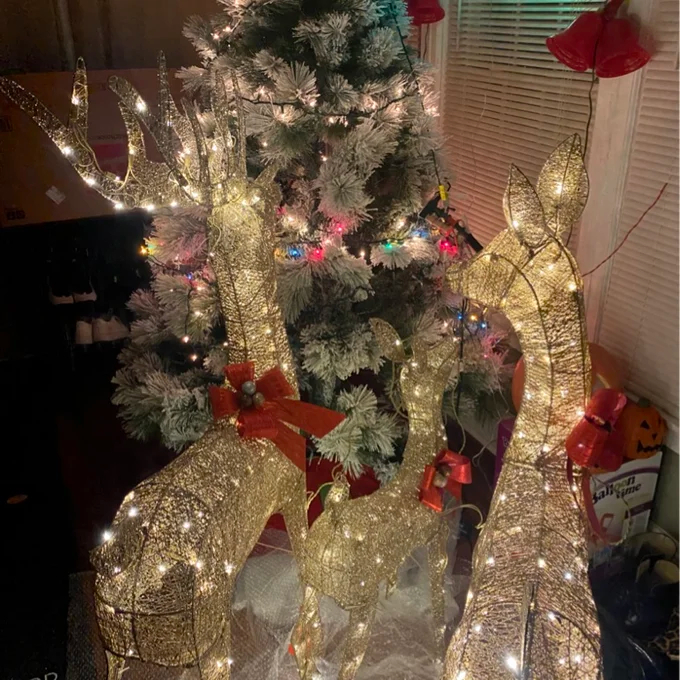 3 Piece Christmas Deer Light Display Set