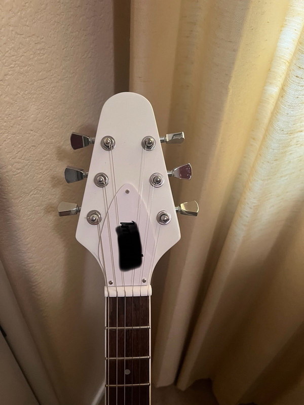 White Flying V Electric Guitar Solid Mahogany Chrome Hardware HH Pickups