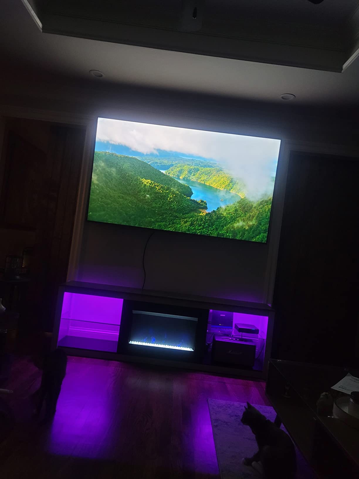 Fireplace TV Stand for 75 inch TV with 23 inch Electric Fireplace